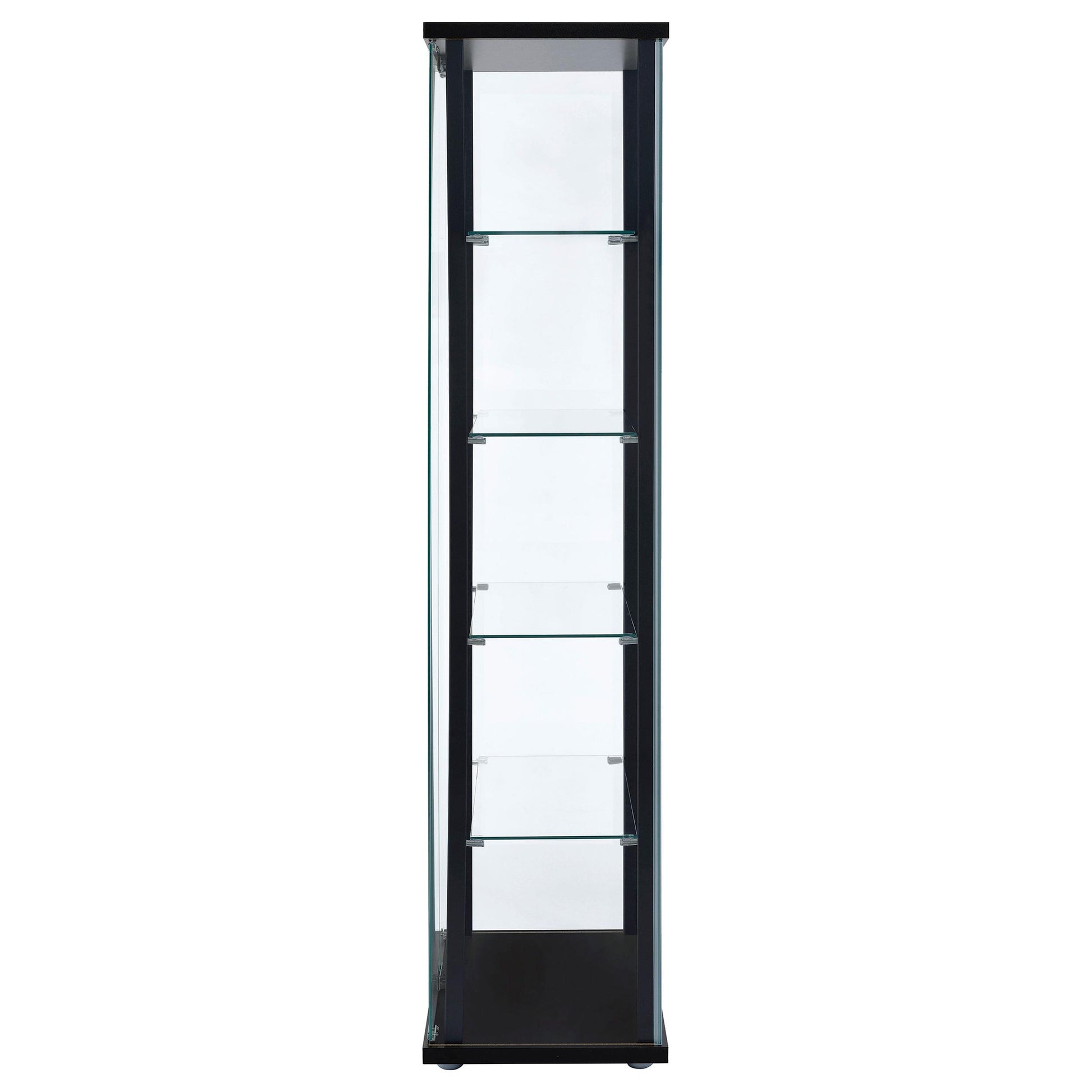  Coaster Furniture Delphinium 950170 5-shelf Clear Glass Curio Display Cabinet - Black IMAGE 4