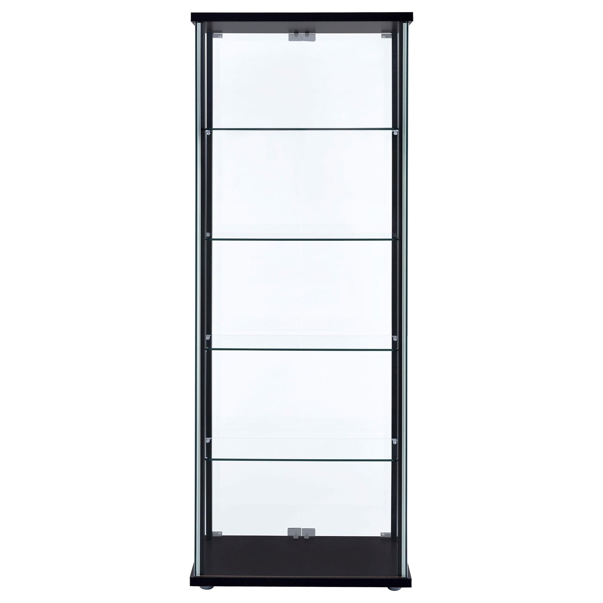  Coaster Furniture Delphinium 950170 5-shelf Clear Glass Curio Display Cabinet - Black IMAGE 5