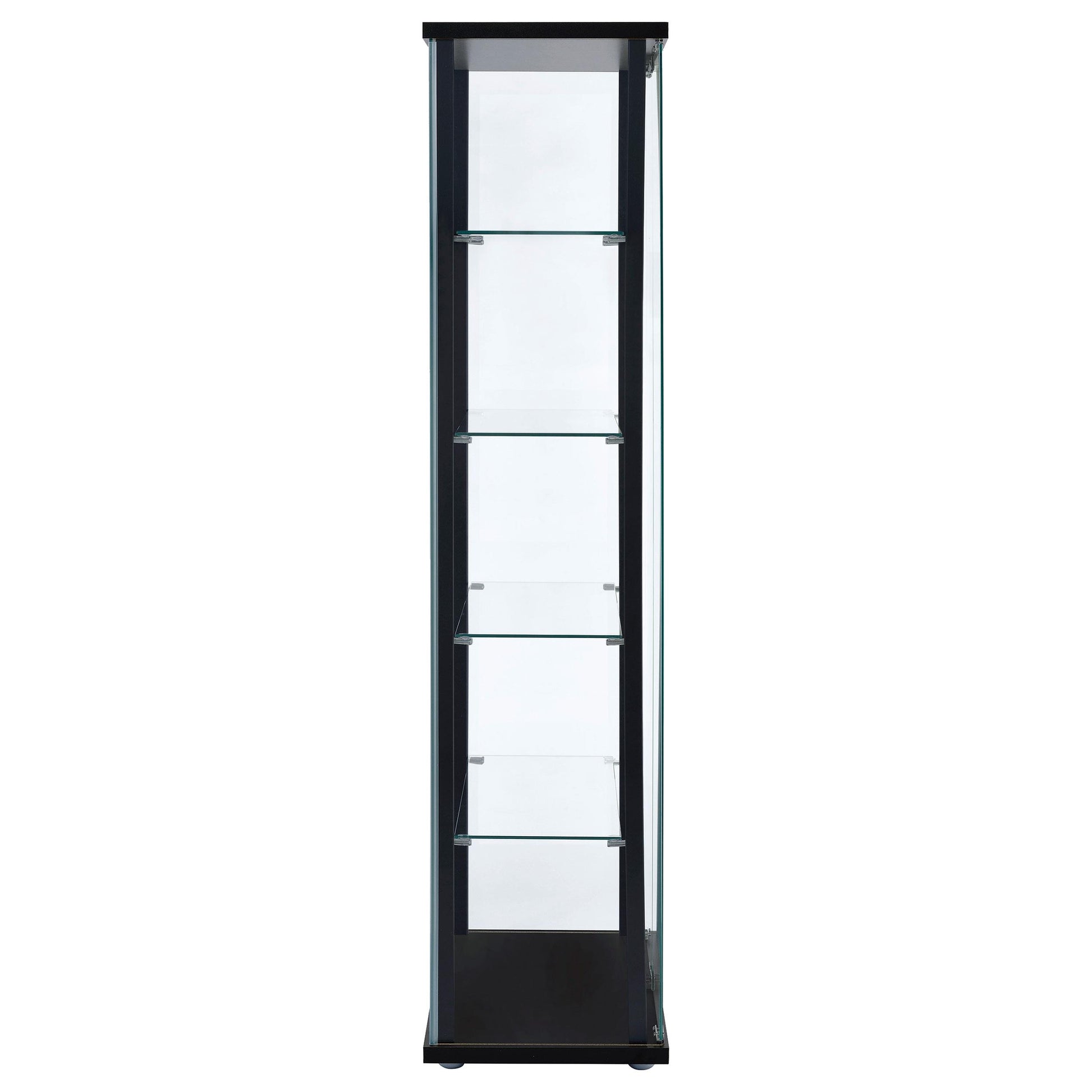  Coaster Furniture Delphinium 950170 5-shelf Clear Glass Curio Display Cabinet - Black IMAGE 6