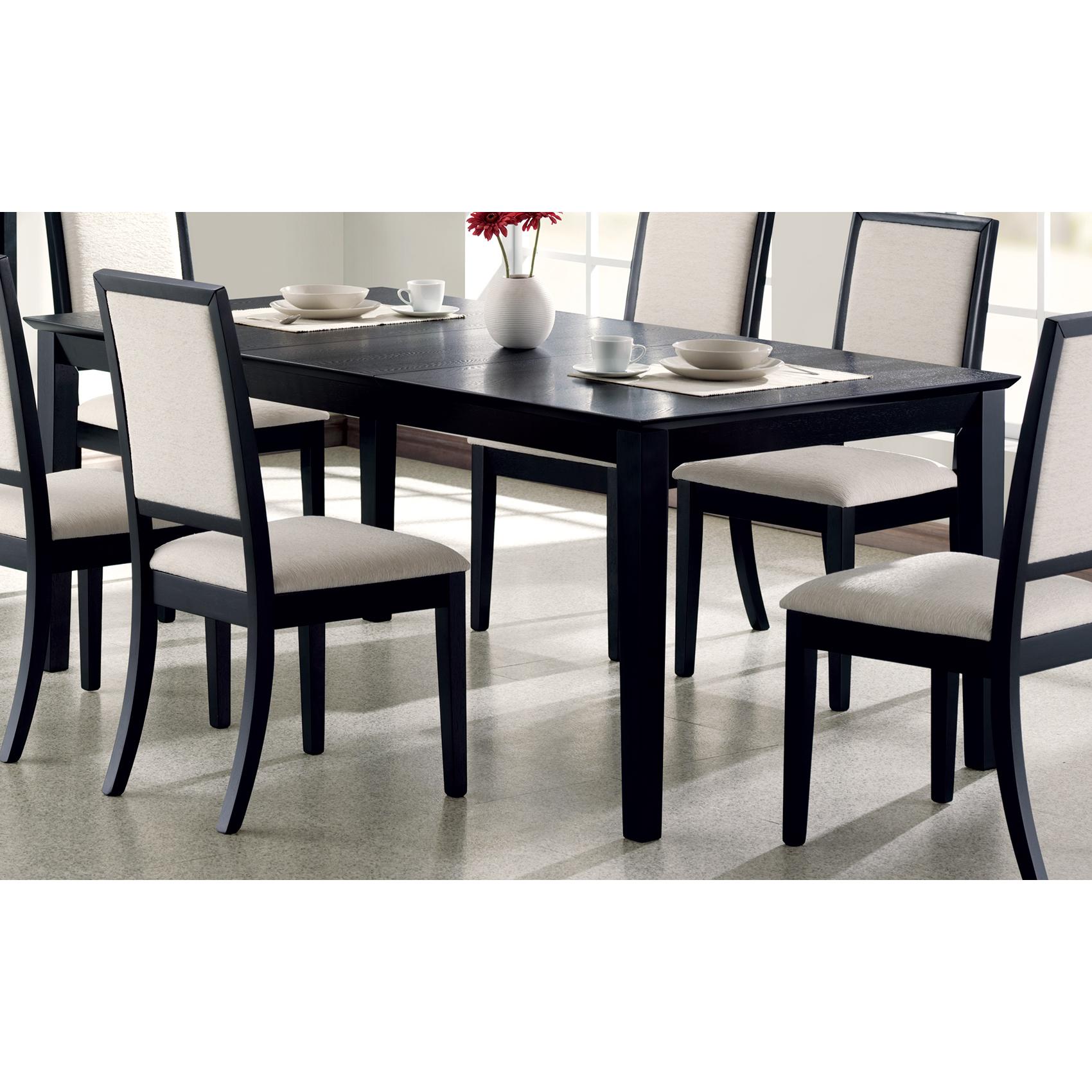  Coaster Furniture Louise 101561 Rectangular 78-inch Extension Leaf Dining Table - Black IMAGE 2