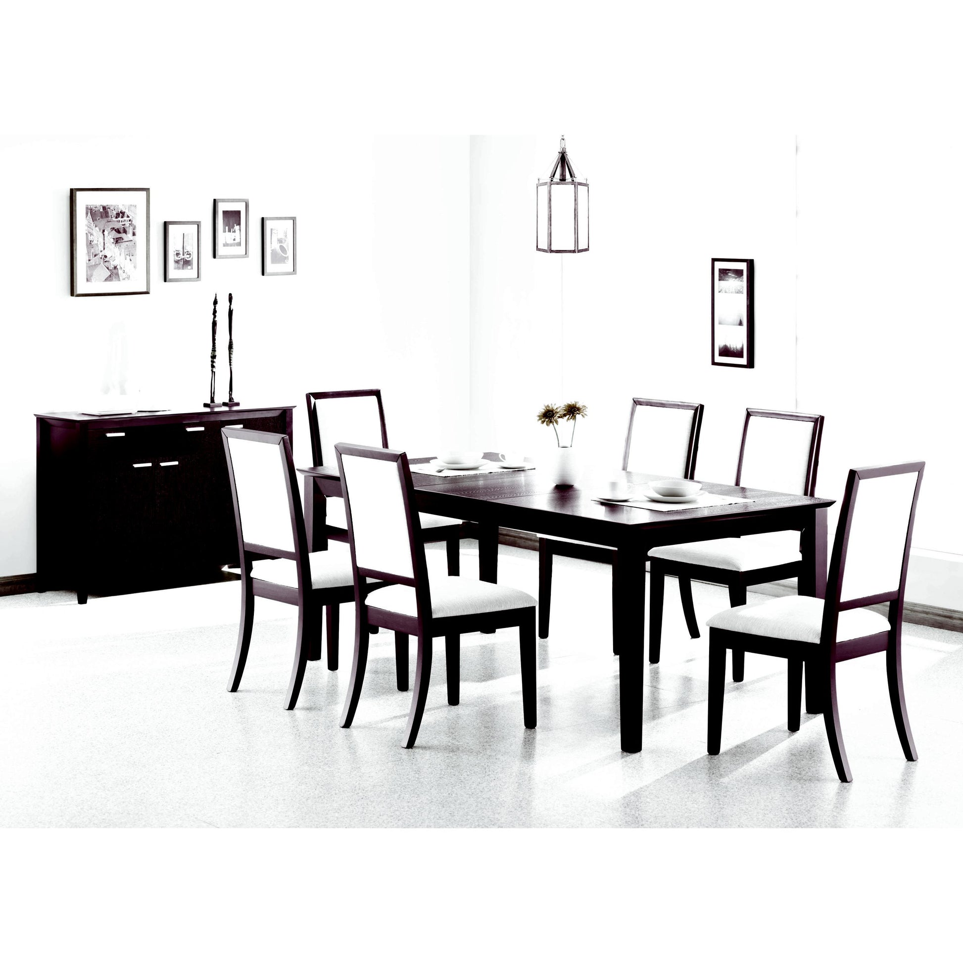  Coaster Furniture Louise 101561 Rectangular 78-inch Extension Leaf Dining Table - Black IMAGE 3