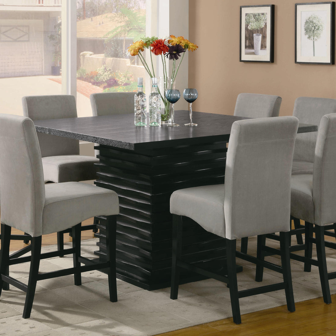  Coaster Furniture Stanton 102068 Square 54-inch Counter Height Dining Table - Black IMAGE 1