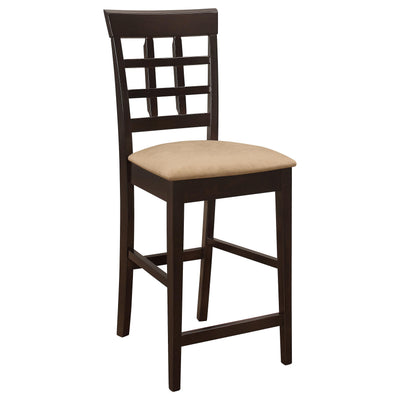  Coaster Furniture Gabriel 100209 Lattice Back Counter Chair - Cappuccino (Set of 2) IMAGE 1