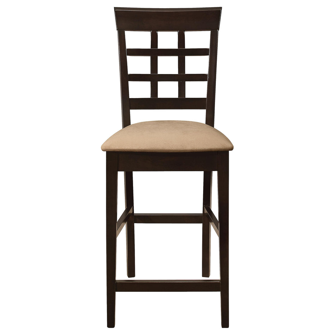  Coaster Furniture Gabriel 100209 Lattice Back Counter Chair - Cappuccino (Set of 2) IMAGE 1