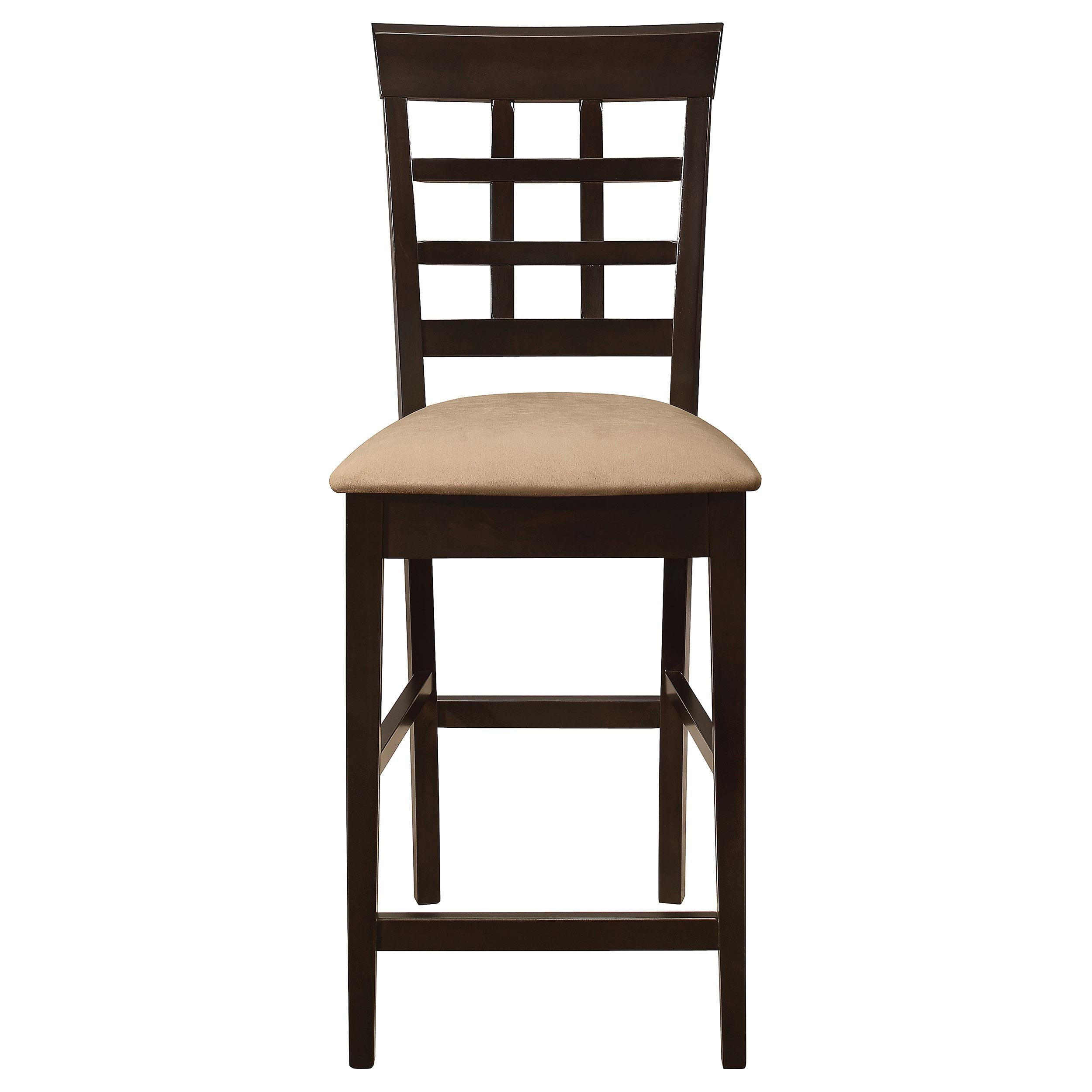  Coaster Furniture Gabriel 100209 Lattice Back Counter Chair - Cappuccino (Set of 2) IMAGE 2