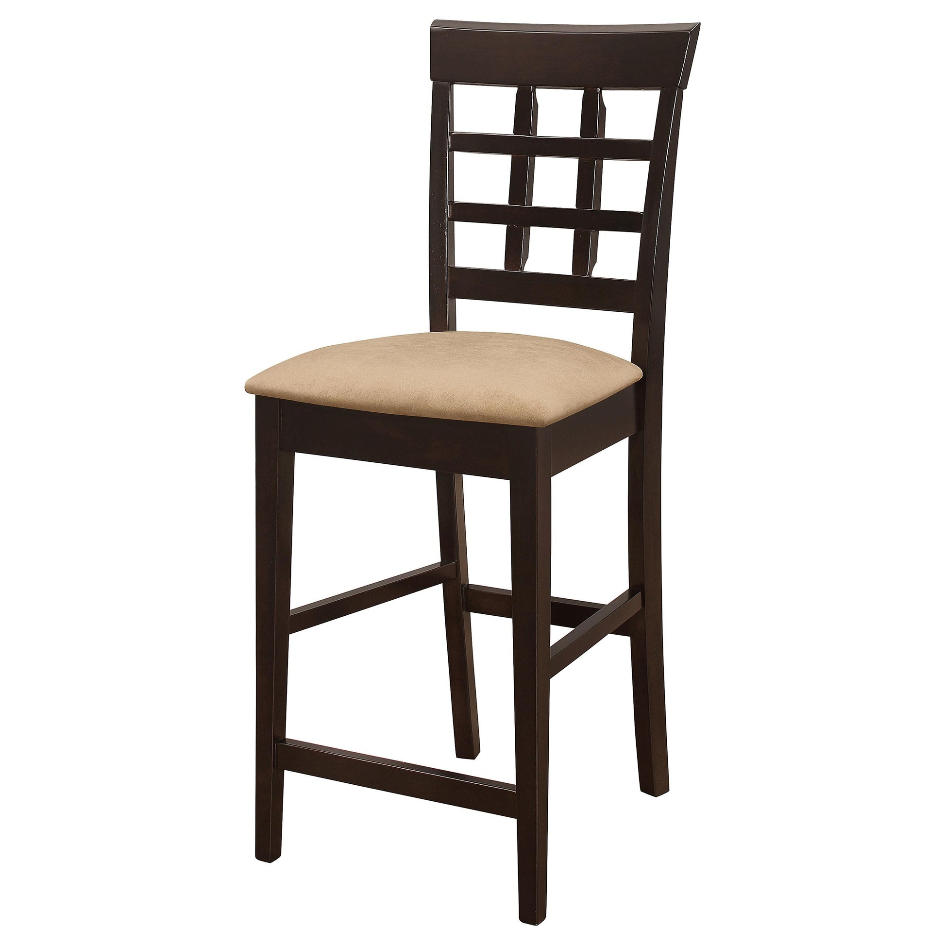 Coaster Furniture Gabriel 100209 Lattice Back Counter Chair - Cappuccino (Set of 2) IMAGE 3