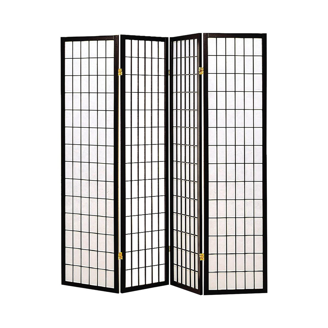  Coaster Furniture Roberto 4624 4-Panel Room Divider Folding Shoji Screen - Black IMAGE 1