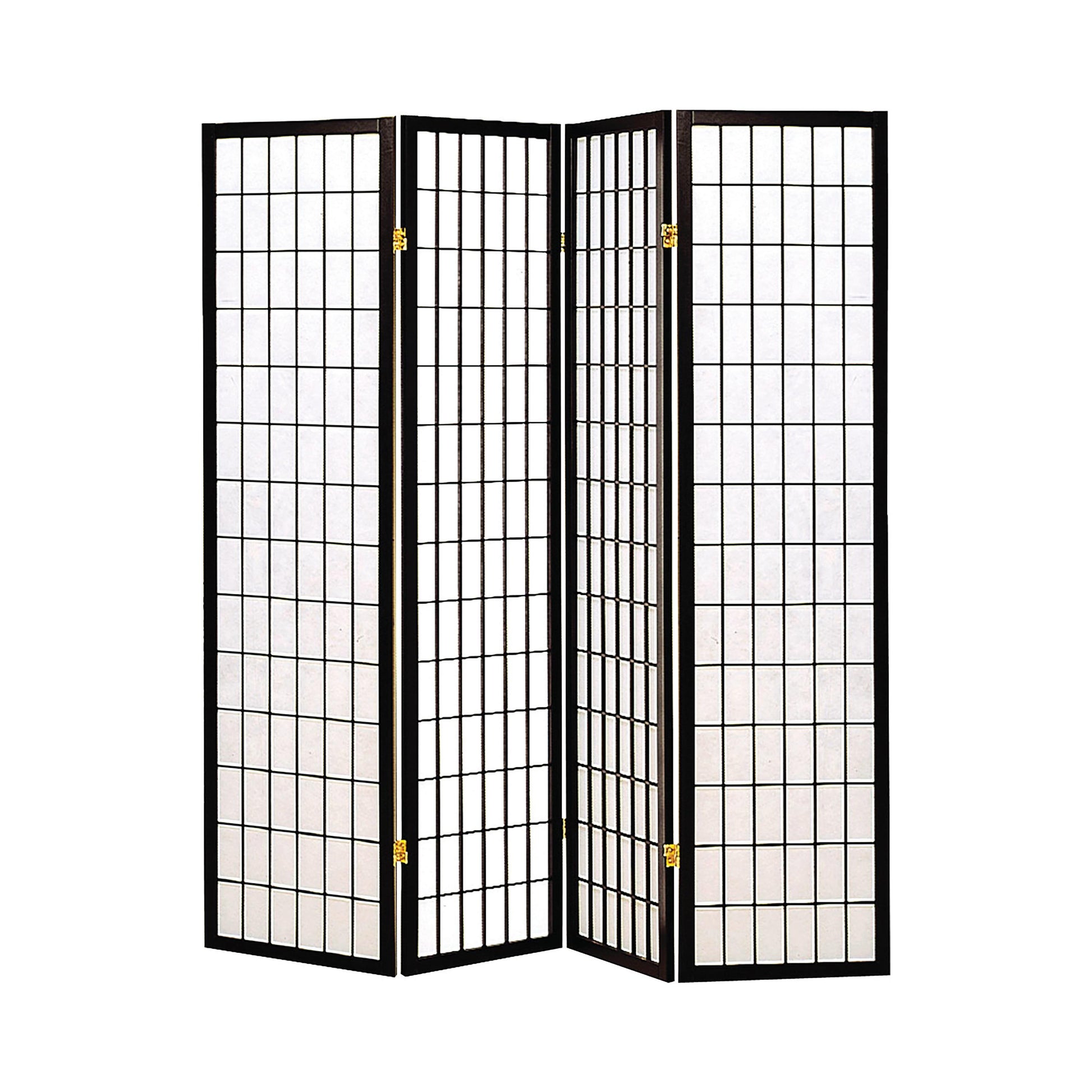  Coaster Furniture Roberto 4624 4-Panel Room Divider Folding Shoji Screen - Black IMAGE 1