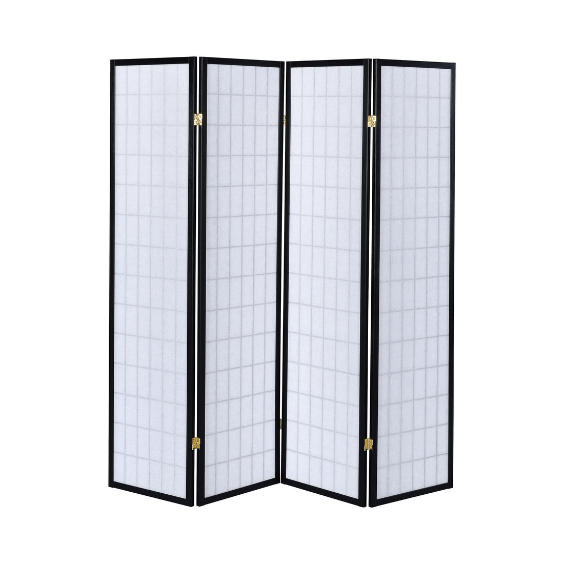  Coaster Furniture Roberto 4624 4-Panel Room Divider Folding Shoji Screen - Black IMAGE 1