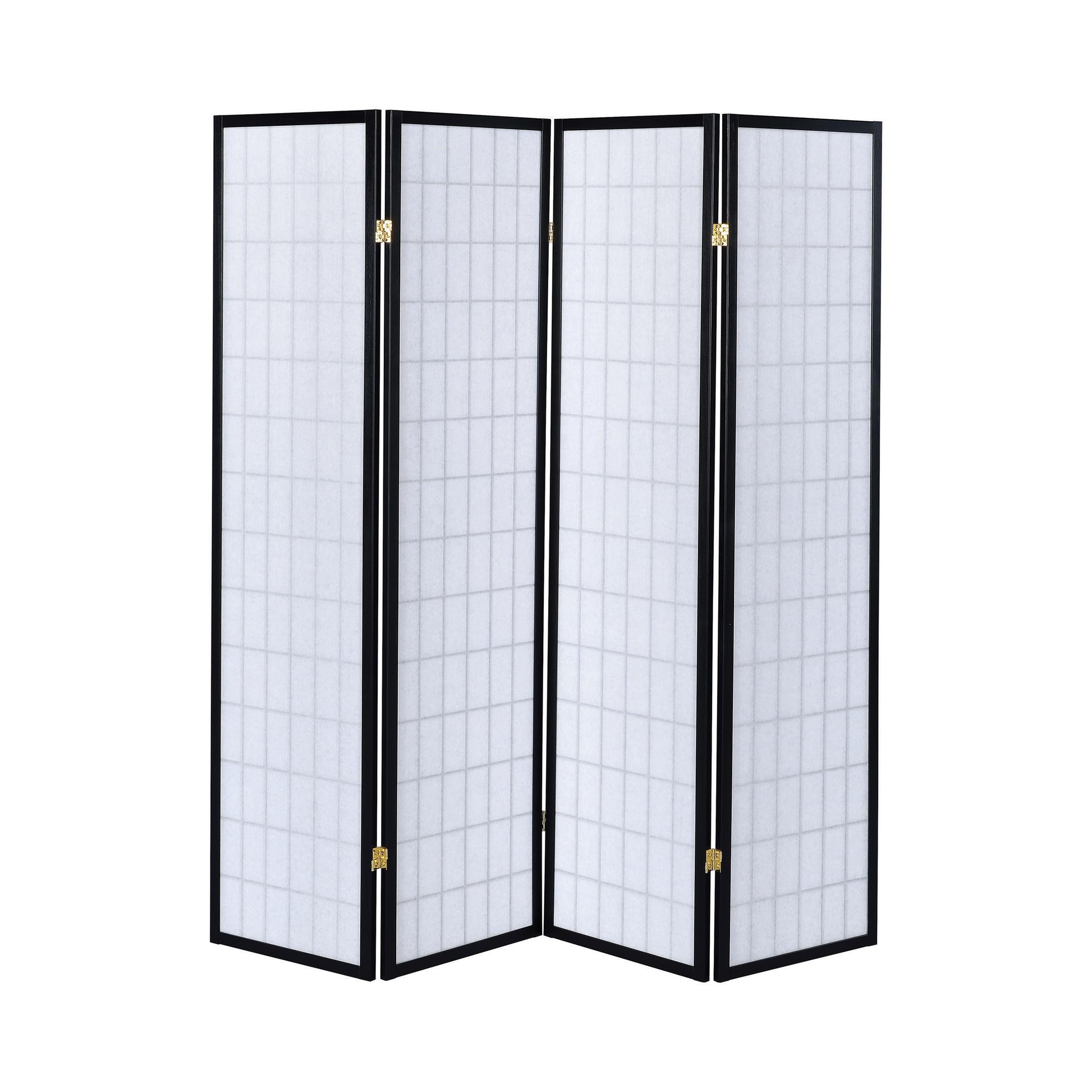  Coaster Furniture Roberto 4624 4-Panel Room Divider Folding Shoji Screen - Black IMAGE 2