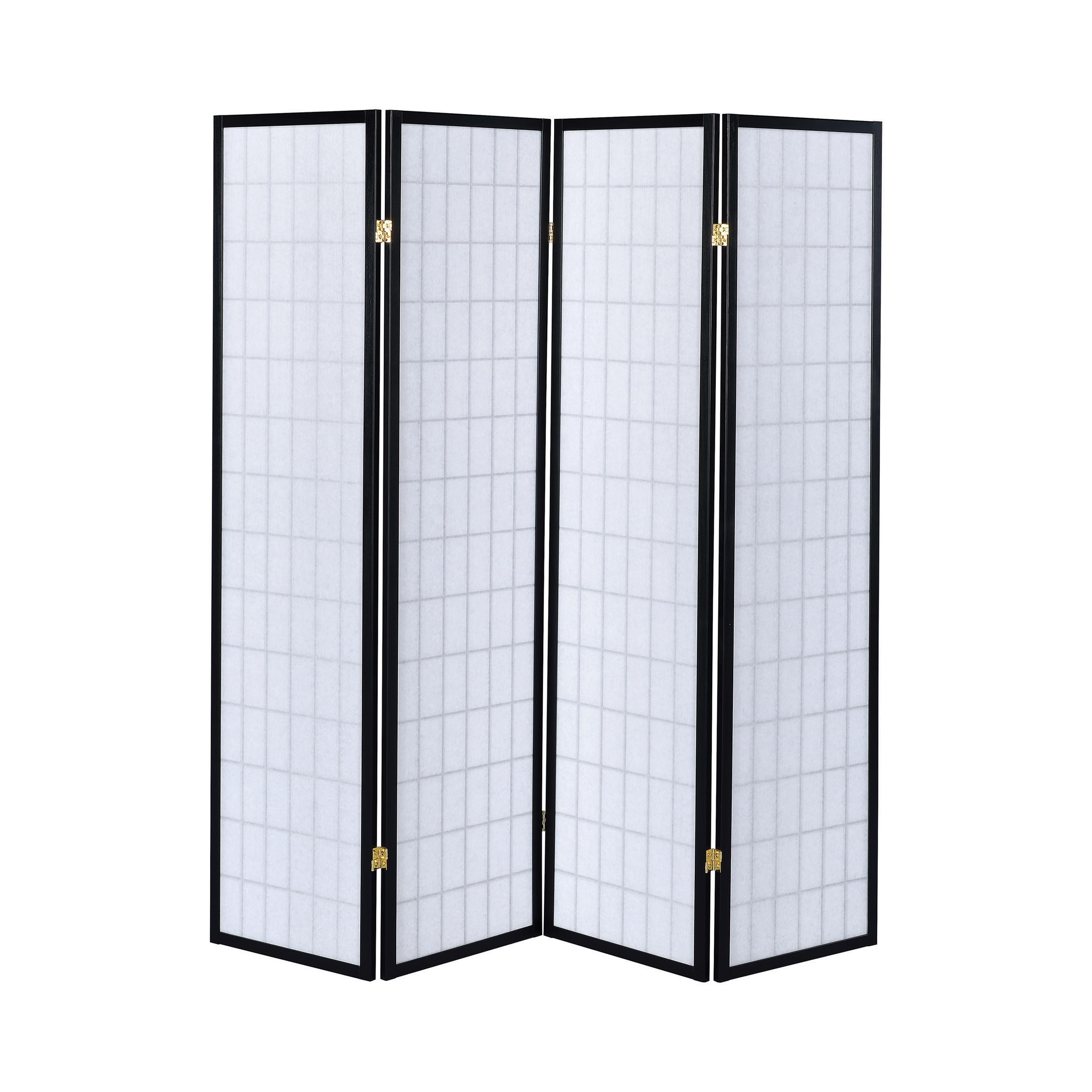  Coaster Furniture Roberto 4624 4-Panel Room Divider Folding Shoji Screen - Black IMAGE 2