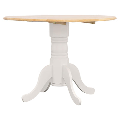  Coaster Furniture Allison 4241 Round 40-inch Drop Leaf Extension Dining Table - White IMAGE 1