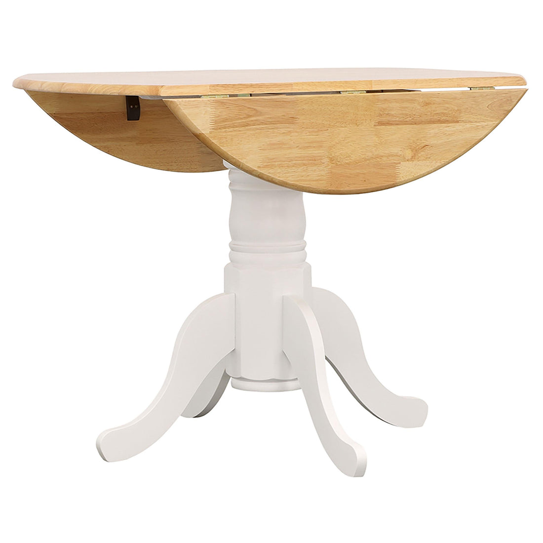  Coaster Furniture Allison 4241 Round 40-inch Drop Leaf Extension Dining Table - White IMAGE 1