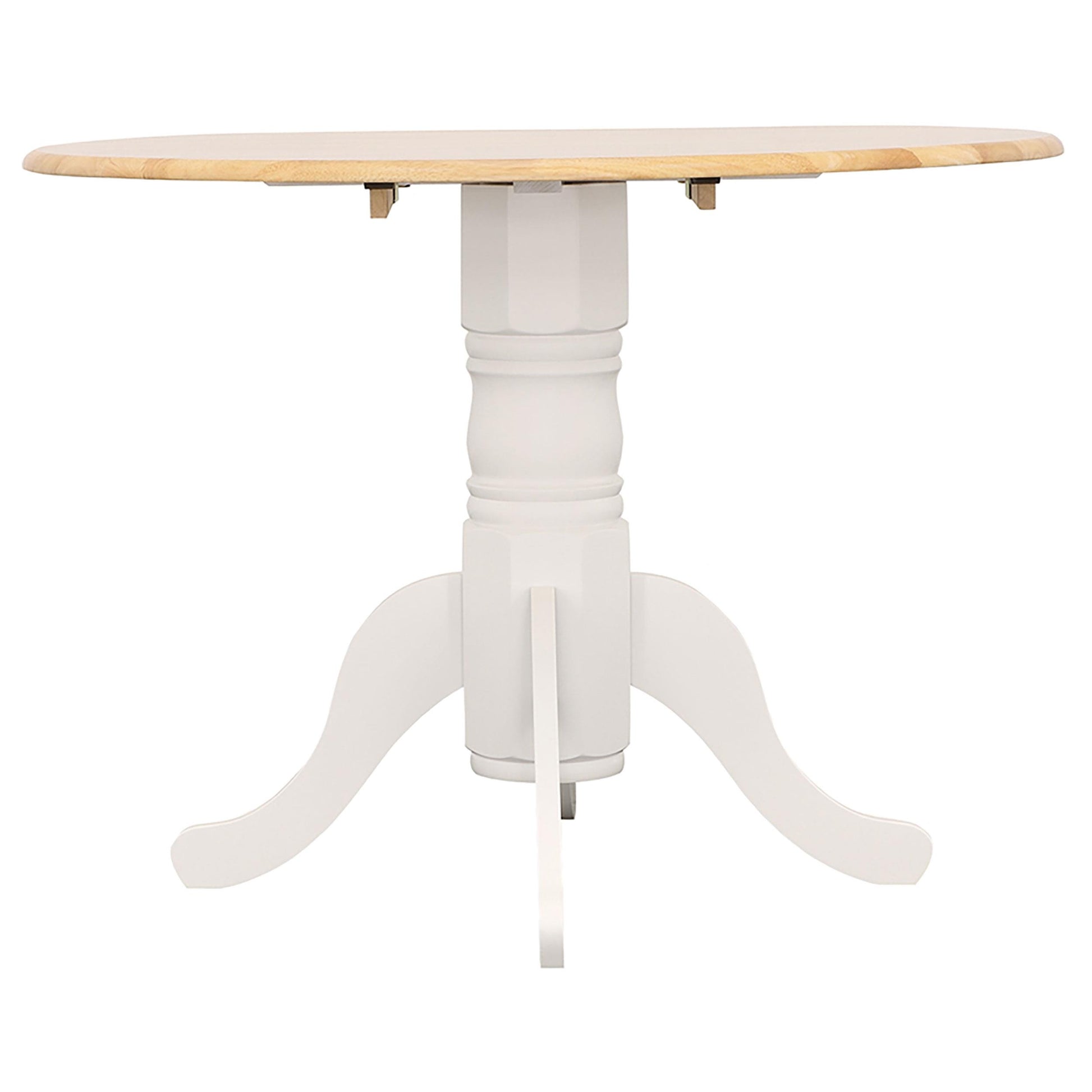  Coaster Furniture Allison 4241 Round 40-inch Drop Leaf Extension Dining Table - White IMAGE 3