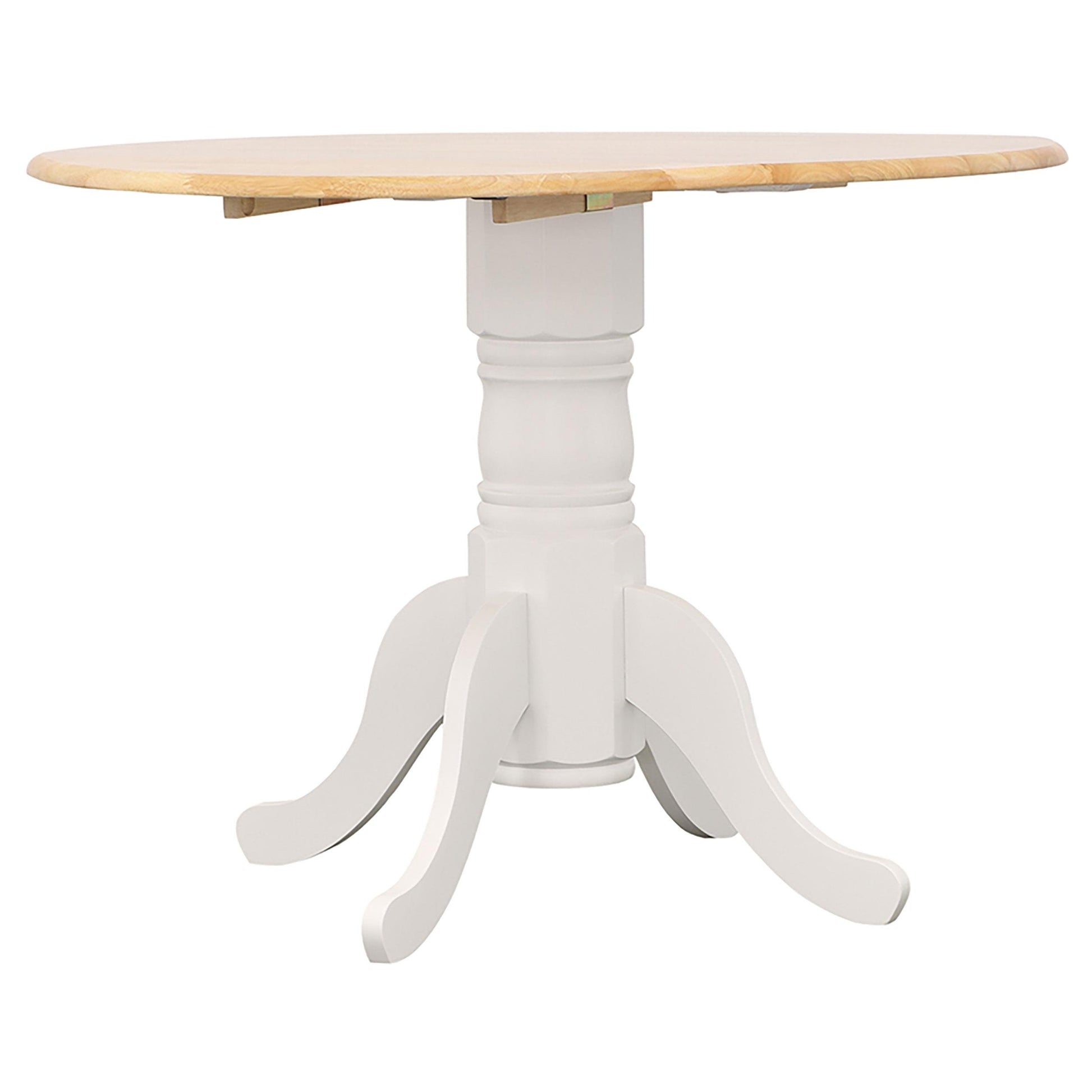  Coaster Furniture Allison 4241 Round 40-inch Drop Leaf Extension Dining Table - White IMAGE 5