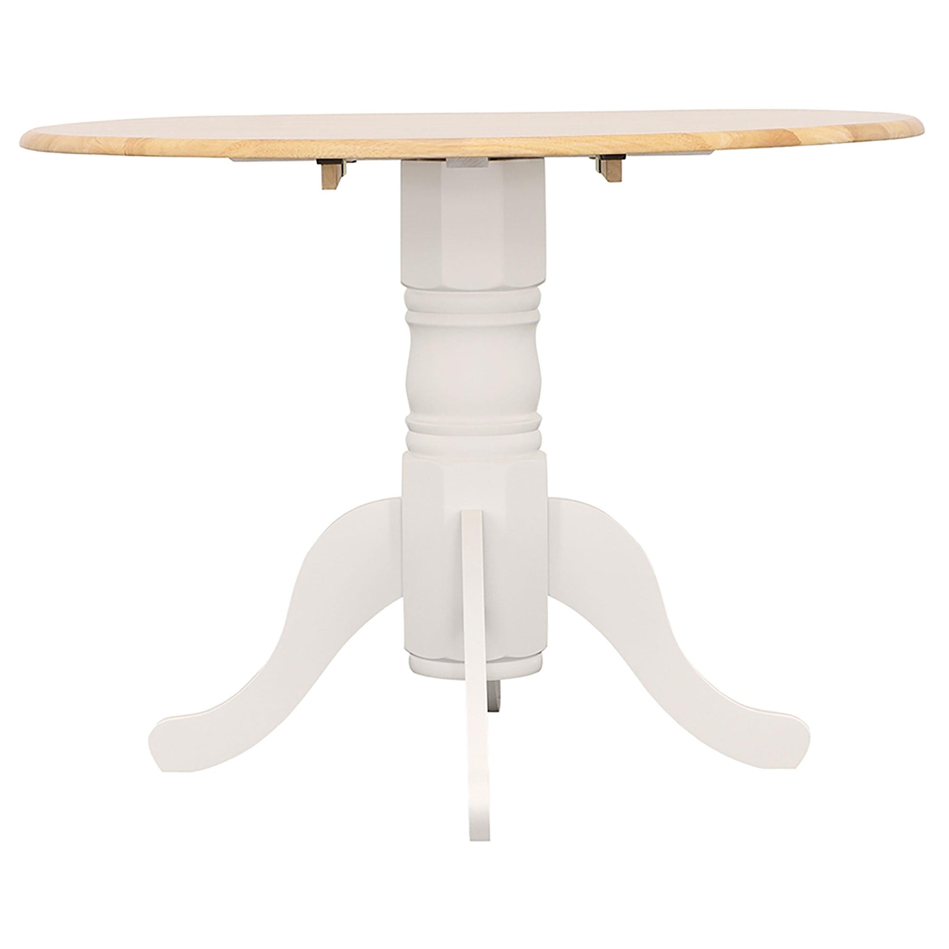  Coaster Furniture Allison 4241 Round 40-inch Drop Leaf Extension Dining Table - White IMAGE 9