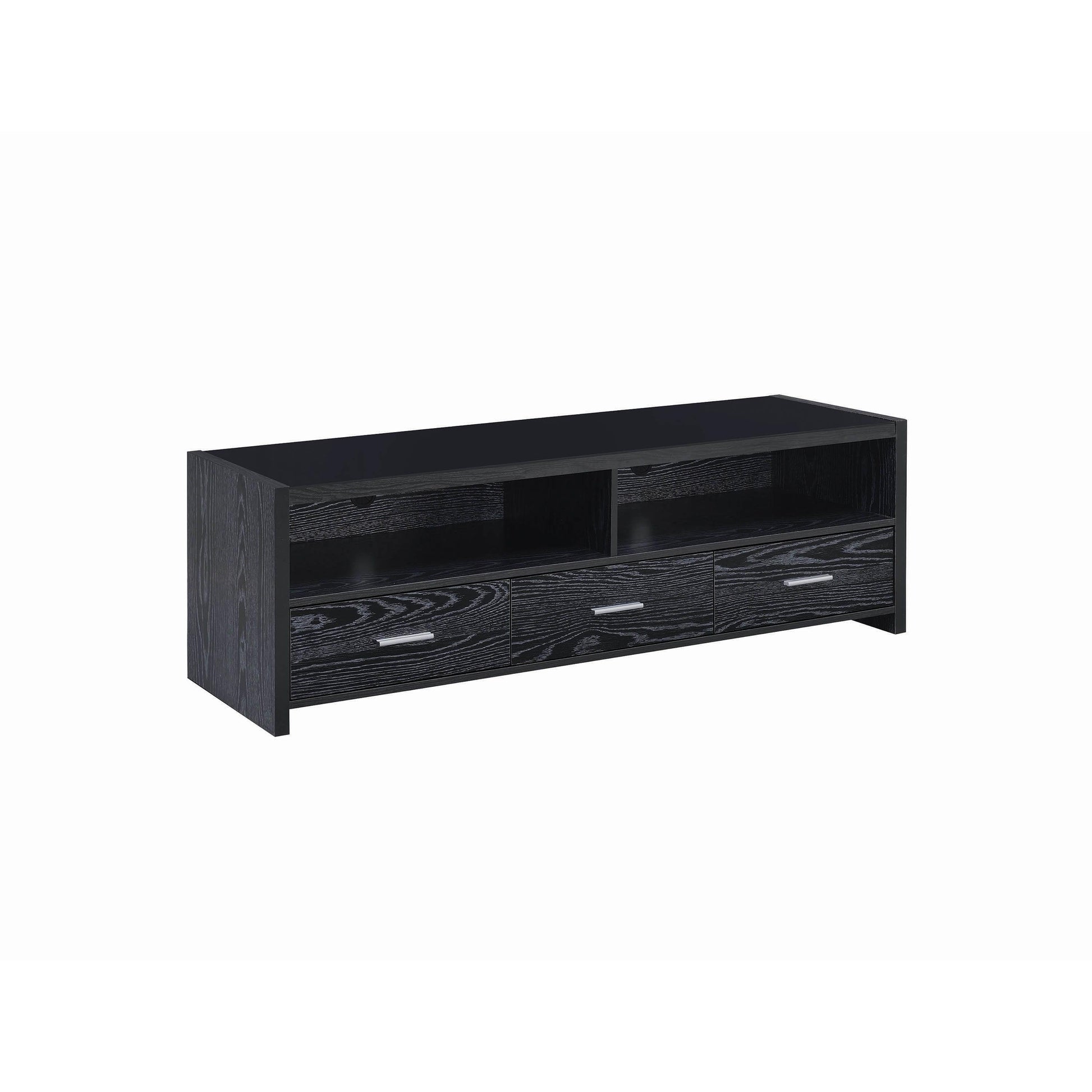  Coaster Furniture Alton 700645 3-Drawer Engineered Wood 62" TV Stand - Black Oak IMAGE 1