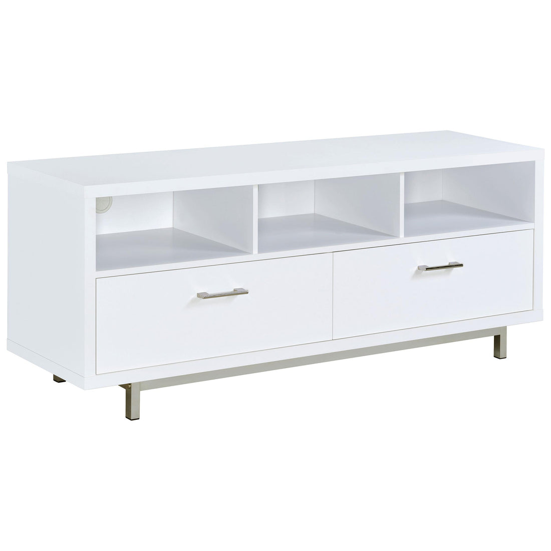  Coaster Furniture Casey 701972 2-Drawer Engineered Wood 60" TV Stand - White IMAGE 1