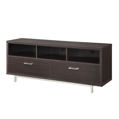  Coaster Furniture Casey 701973 2-Drawer Engineered Wood 60" TV Stand - Cappuccino IMAGE 1
