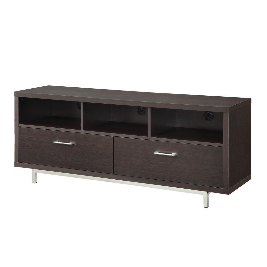  Coaster Furniture Casey 701973 2-Drawer Engineered Wood 60" TV Stand - Cappuccino IMAGE 1