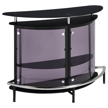  Coaster Furniture Amarillo 101065 Freestanding Glass Top Home Bar Wine Cabinet - Black IMAGE 1