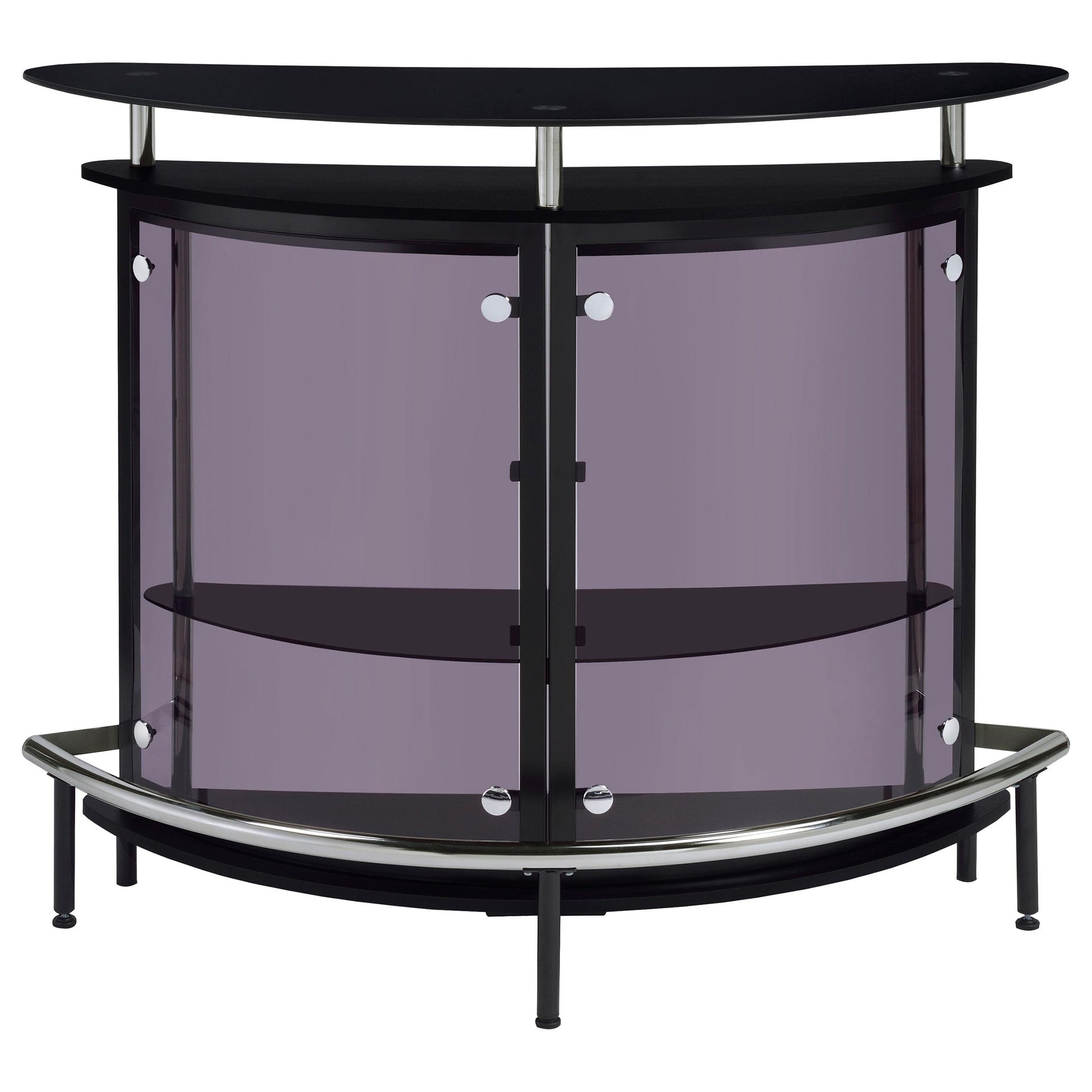  Coaster Furniture Amarillo 101065 Freestanding Glass Top Home Bar Wine Cabinet - Black IMAGE 2