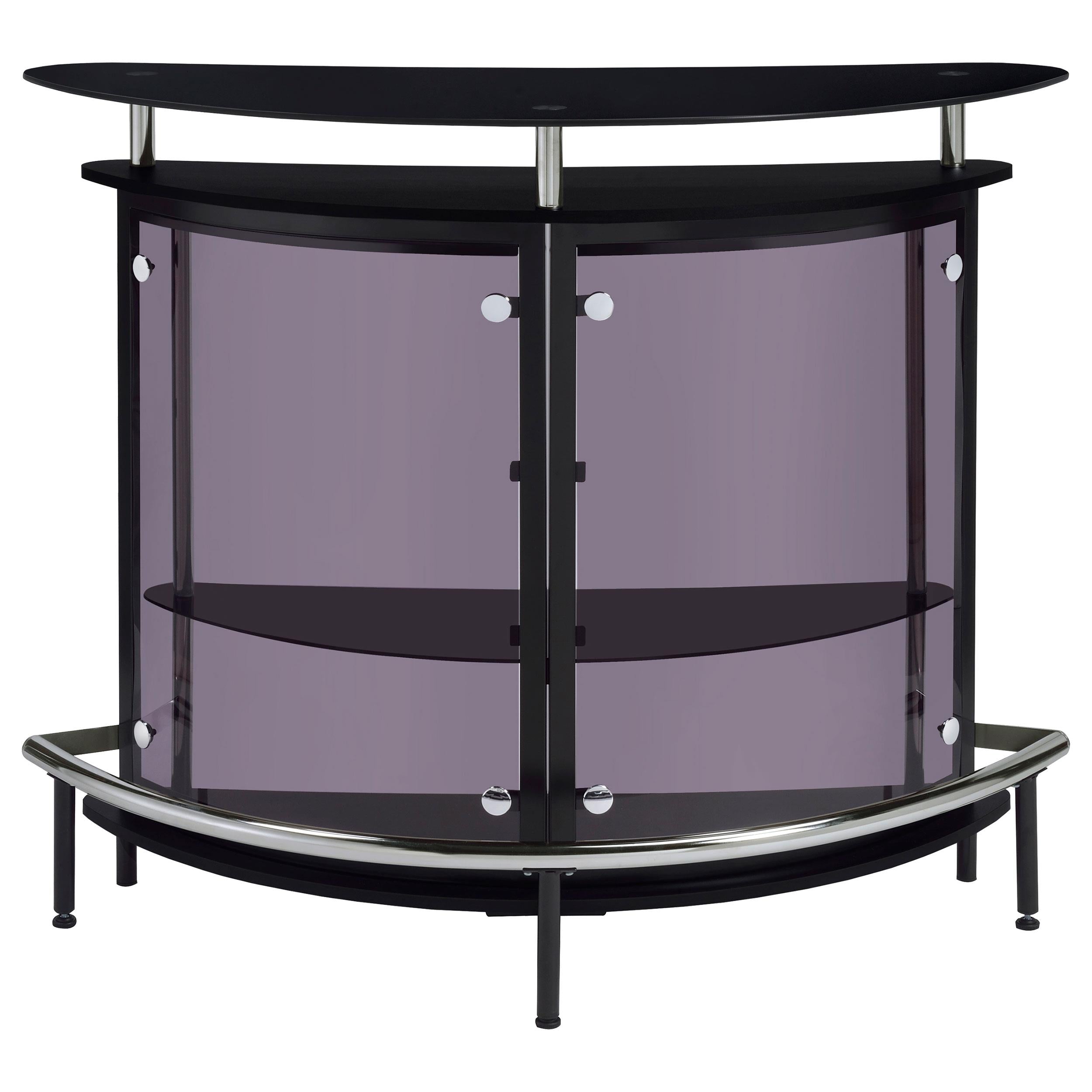  Coaster Furniture Amarillo 101065 Freestanding Glass Top Home Bar Wine Cabinet - Black IMAGE 2