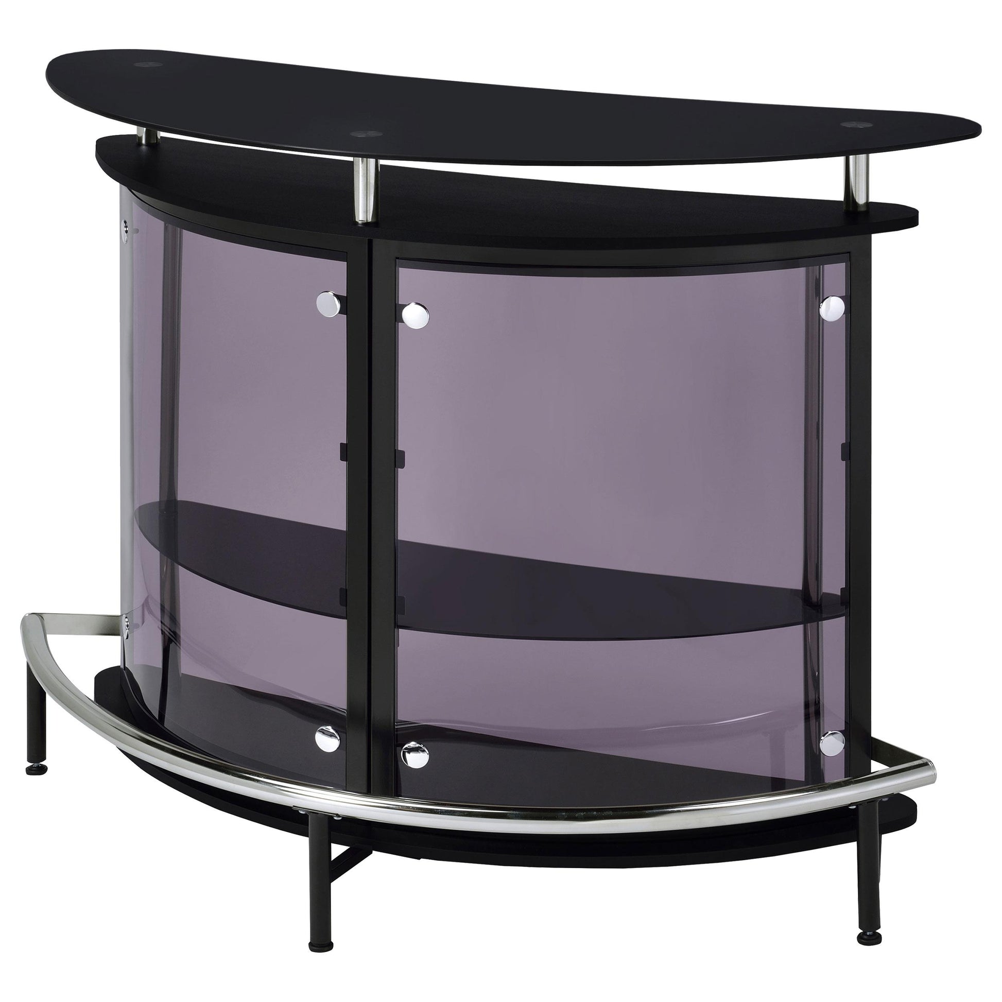  Coaster Furniture Amarillo 101065 Freestanding Glass Top Home Bar Wine Cabinet - Black IMAGE 3