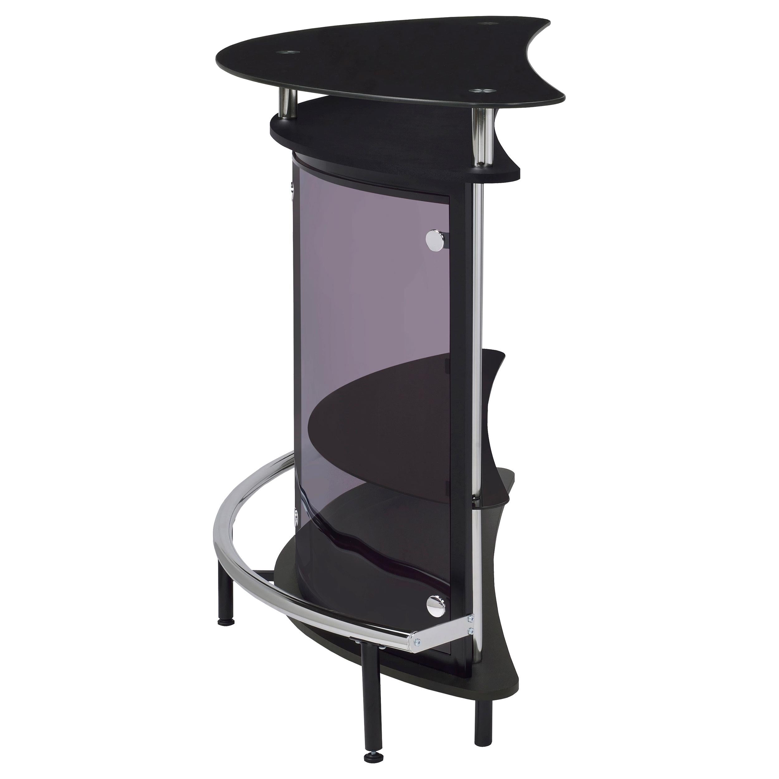 Coaster Furniture Amarillo 101065 Freestanding Glass Top Home Bar Wine Cabinet - Black IMAGE 4