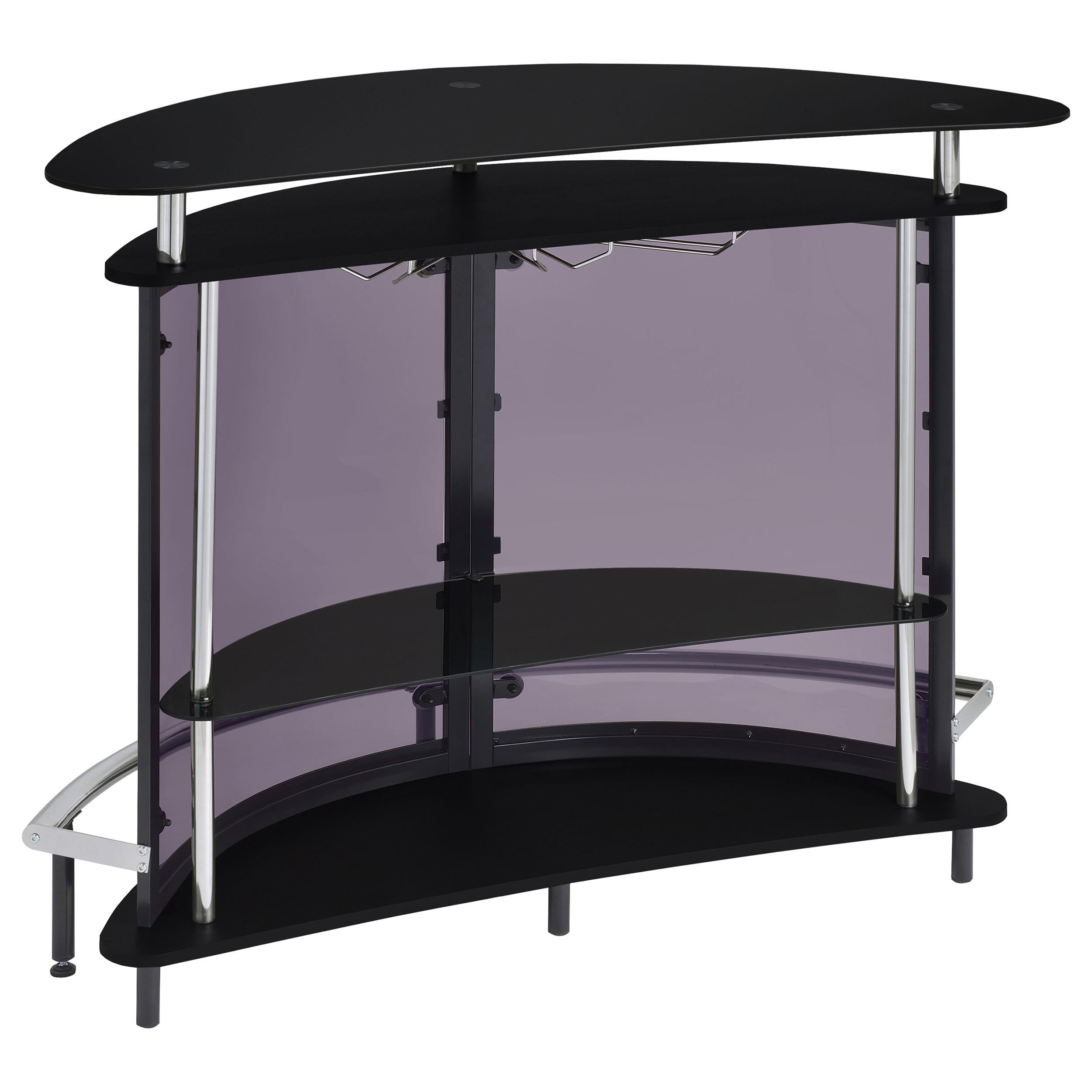  Coaster Furniture Amarillo 101065 Freestanding Glass Top Home Bar Wine Cabinet - Black IMAGE 5