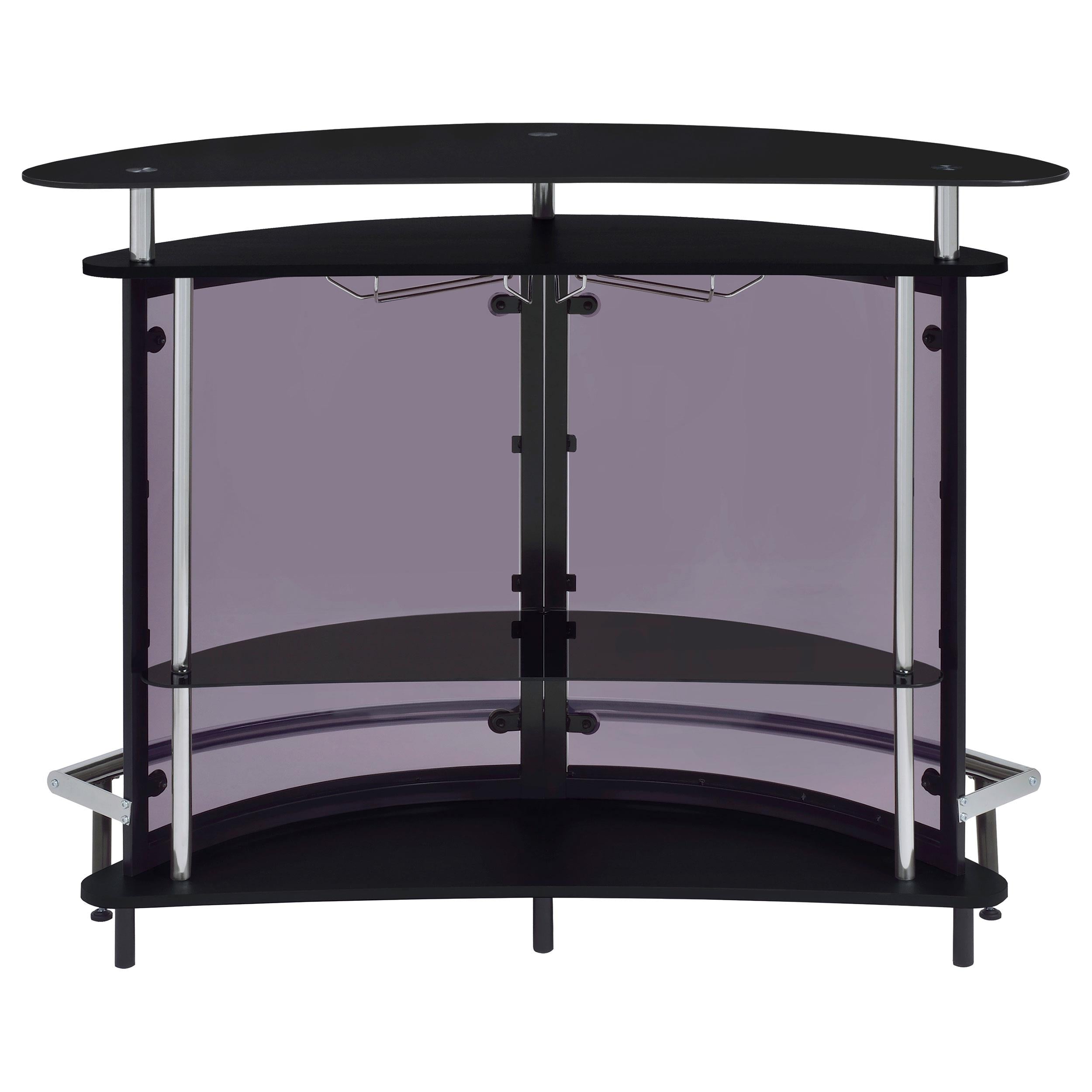  Coaster Furniture Amarillo 101065 Freestanding Glass Top Home Bar Wine Cabinet - Black IMAGE 6