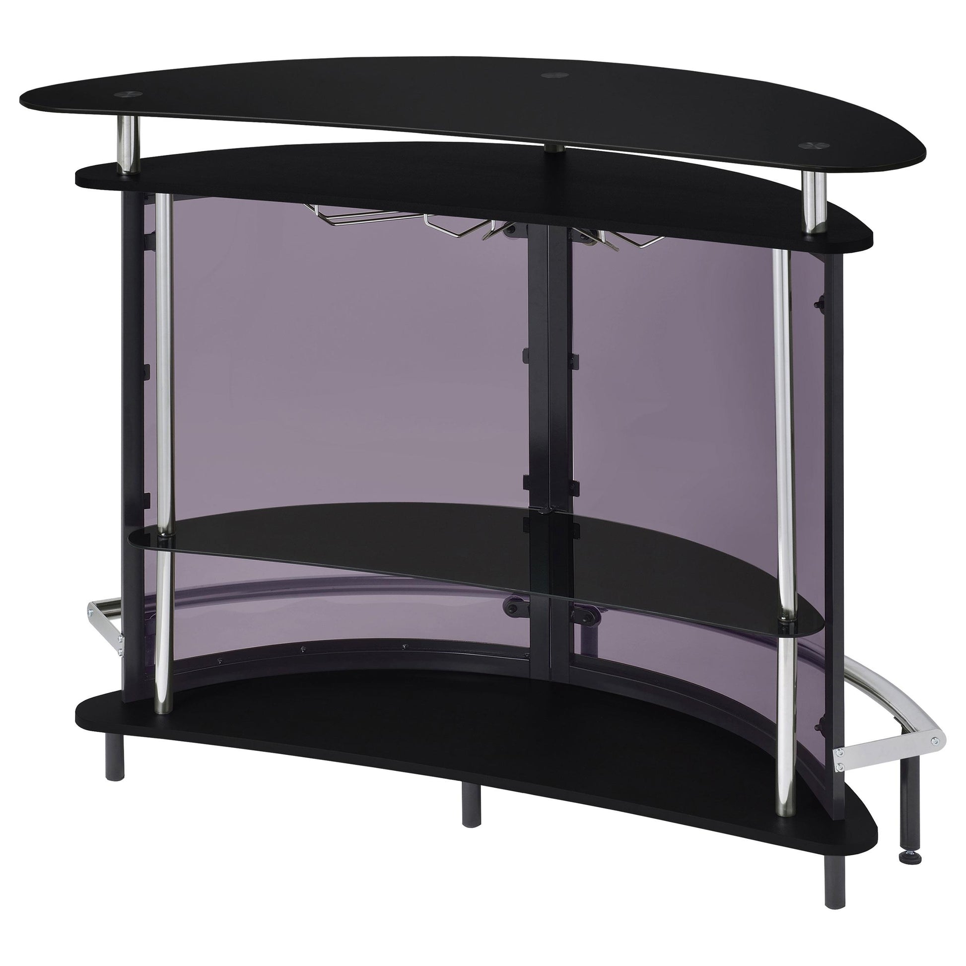  Coaster Furniture Amarillo 101065 Freestanding Glass Top Home Bar Wine Cabinet - Black IMAGE 7