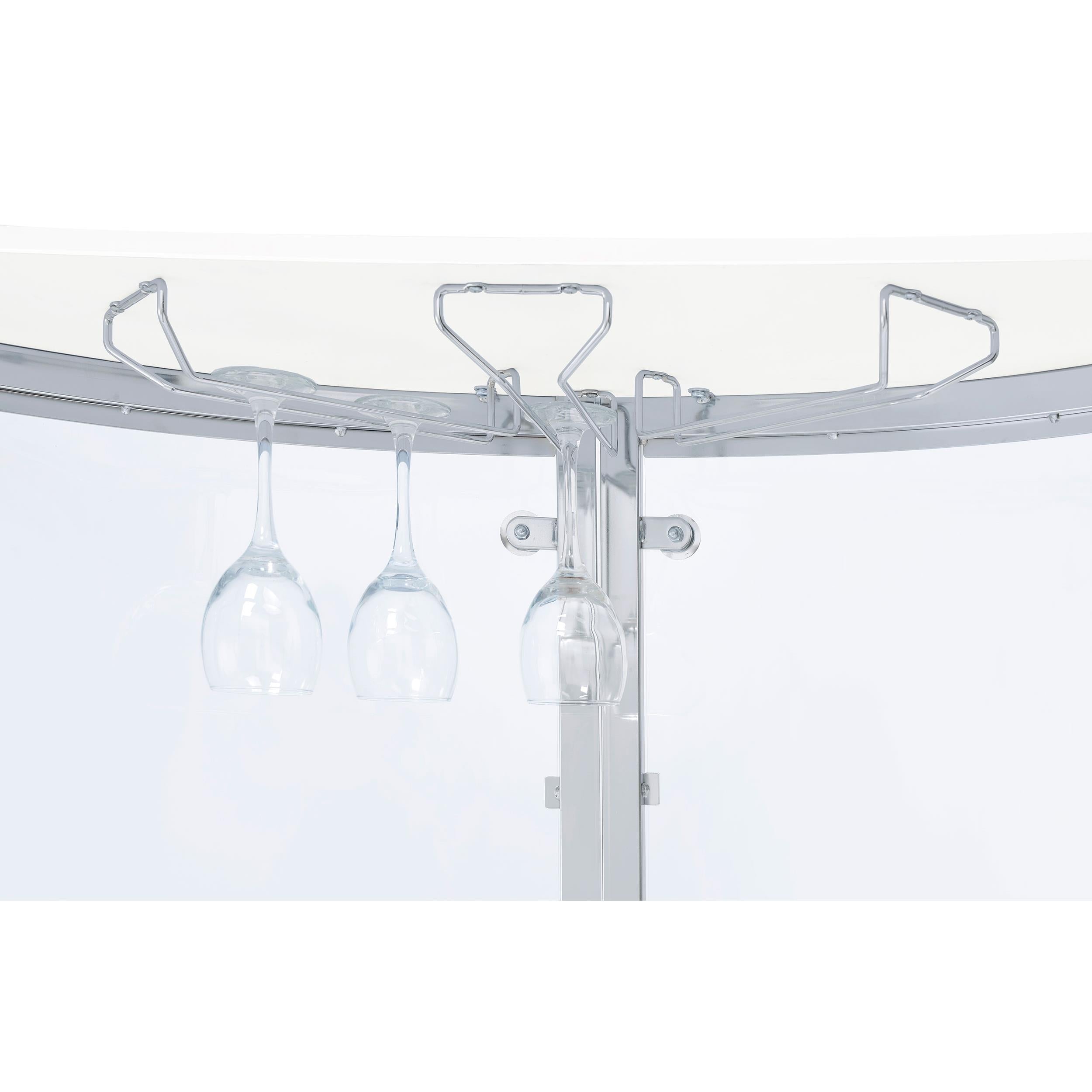  Coaster Furniture Amarillo 101066 Freestanding Glass Top Home Bar Wine Cabinet - White IMAGE 12