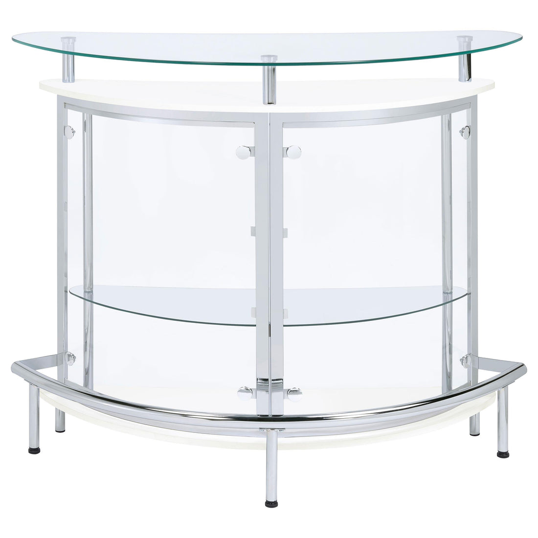  Coaster Furniture Amarillo 101066 Freestanding Glass Top Home Bar Wine Cabinet - White IMAGE 1