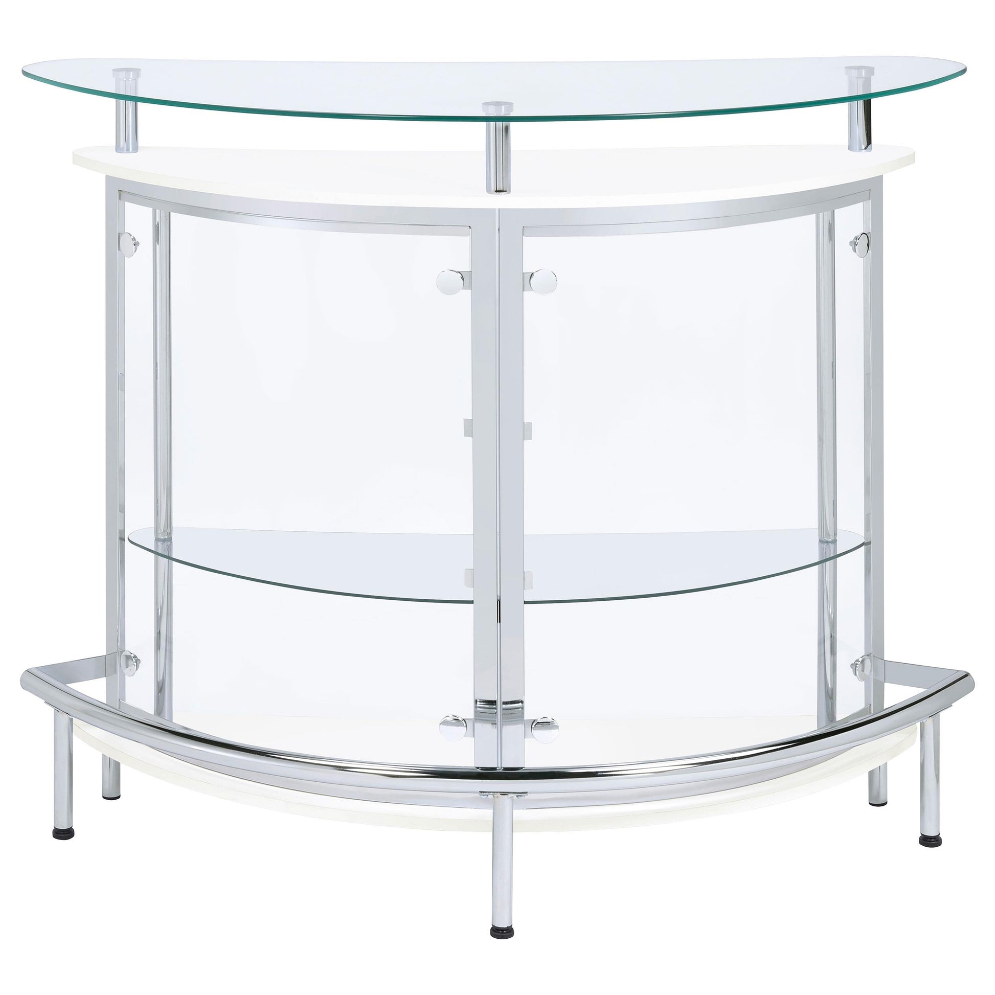  Coaster Furniture Amarillo 101066 Freestanding Glass Top Home Bar Wine Cabinet - White IMAGE 2