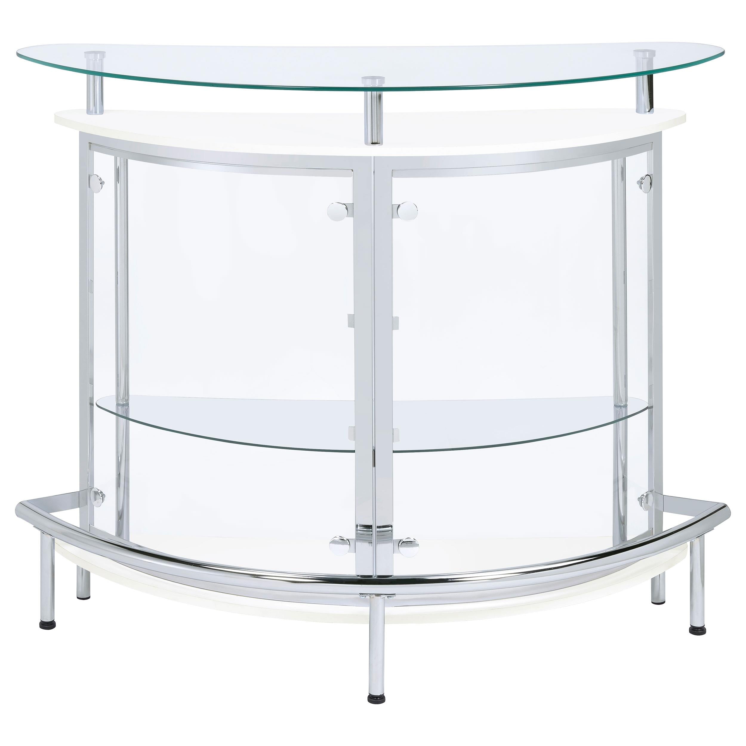  Coaster Furniture Amarillo 101066 Freestanding Glass Top Home Bar Wine Cabinet - White IMAGE 2