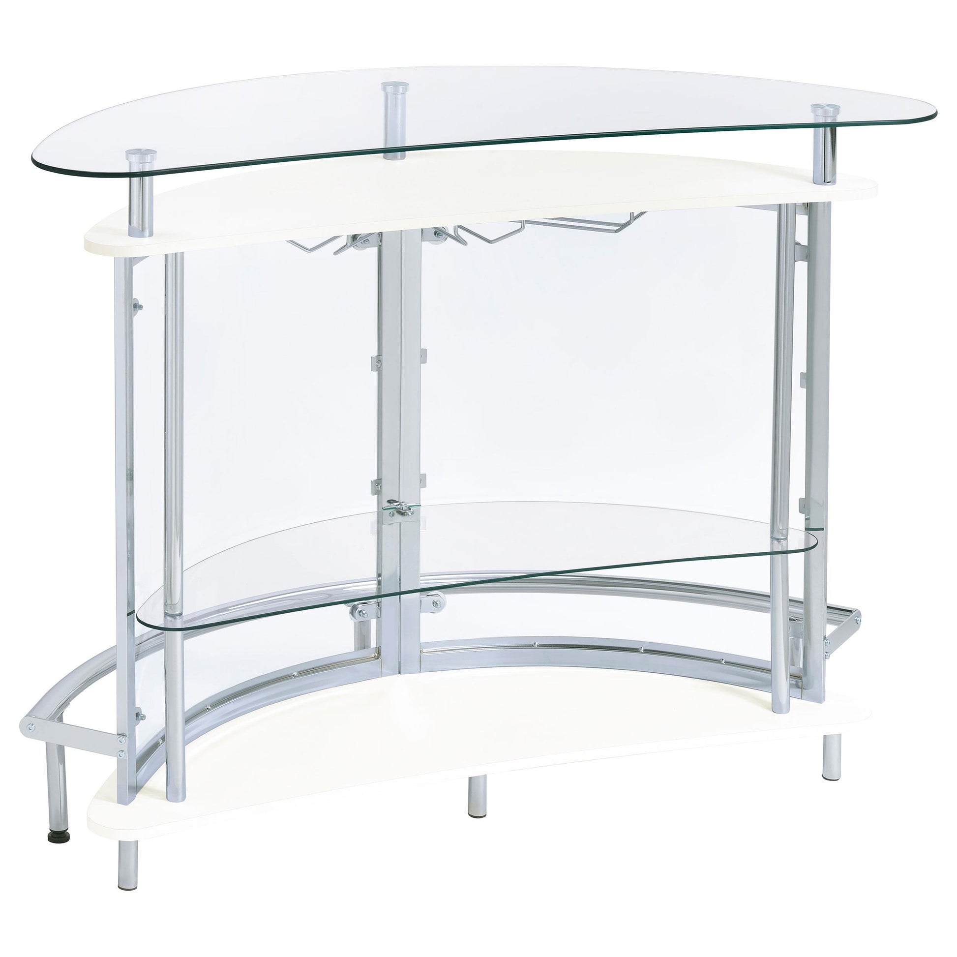  Coaster Furniture Amarillo 101066 Freestanding Glass Top Home Bar Wine Cabinet - White IMAGE 5