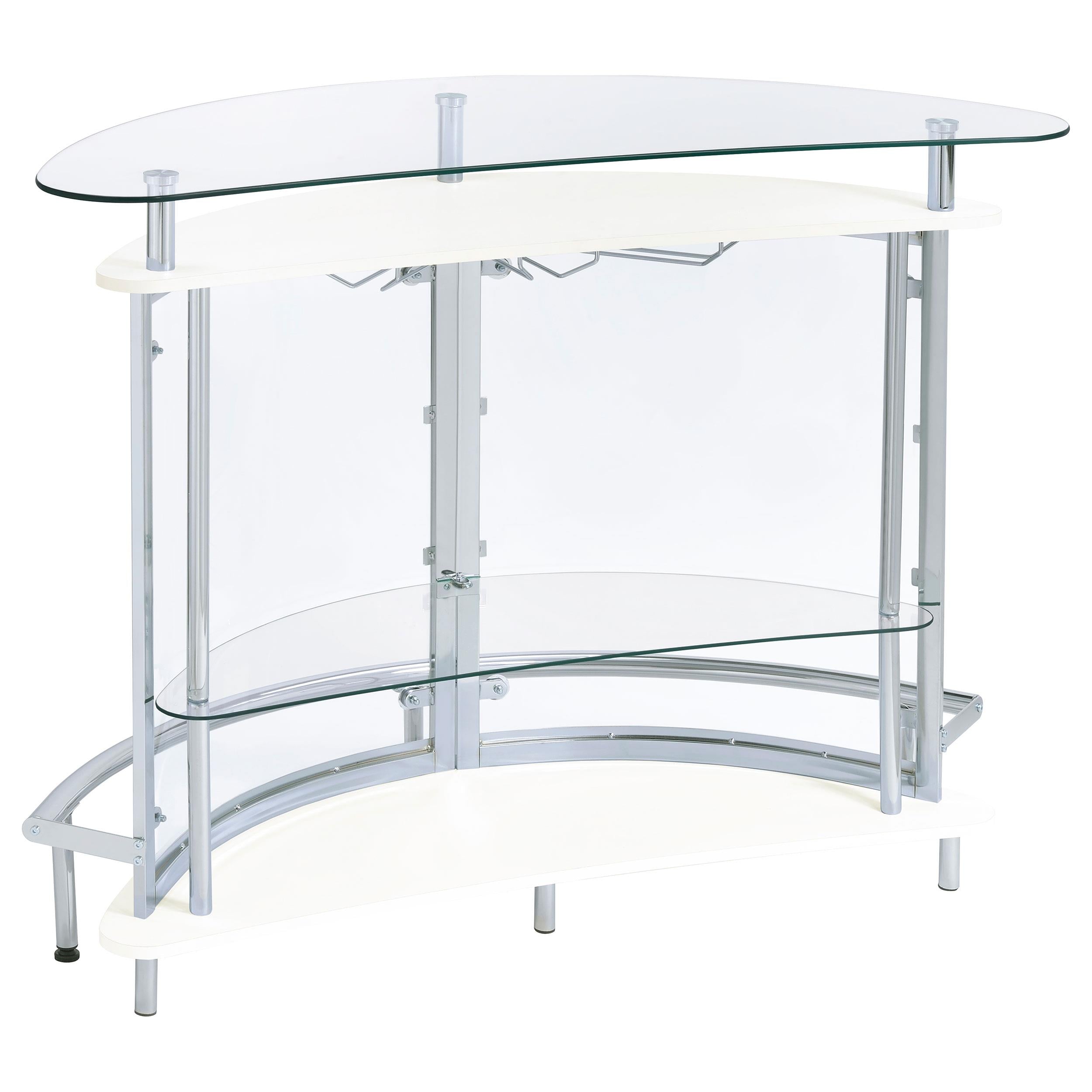  Coaster Furniture Amarillo 101066 Freestanding Glass Top Home Bar Wine Cabinet - White IMAGE 5