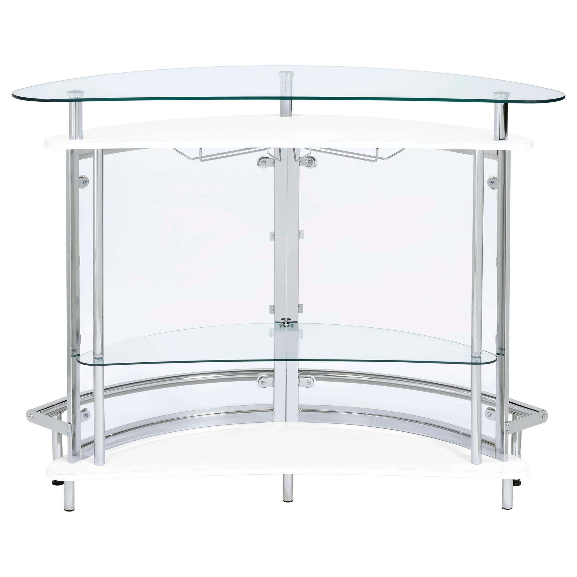  Coaster Furniture Amarillo 101066 Freestanding Glass Top Home Bar Wine Cabinet - White IMAGE 6