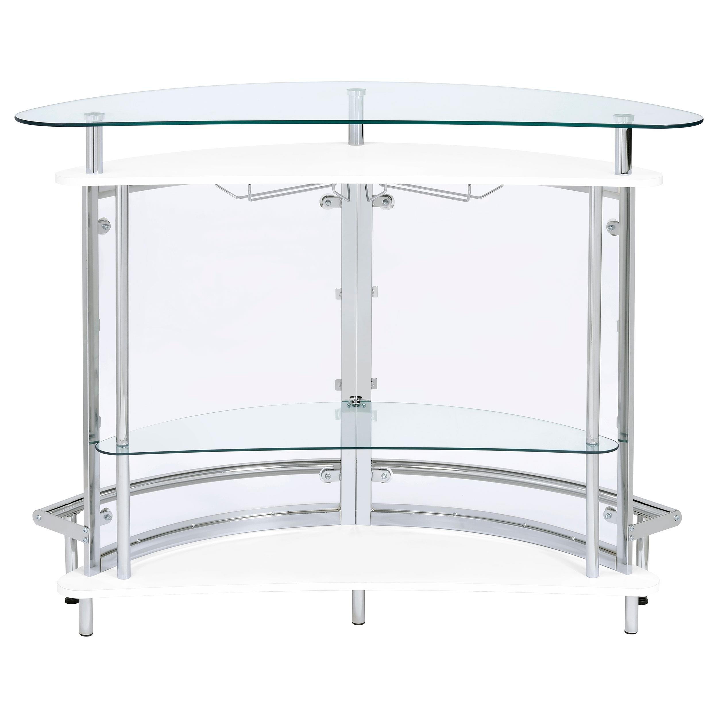  Coaster Furniture Amarillo 101066 Freestanding Glass Top Home Bar Wine Cabinet - White IMAGE 6