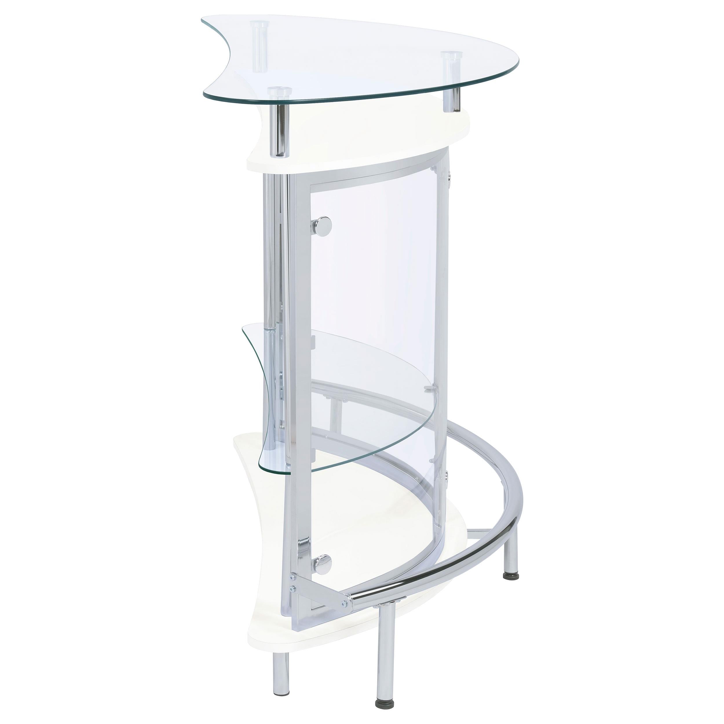  Coaster Furniture Amarillo 101066 Freestanding Glass Top Home Bar Wine Cabinet - White IMAGE 8