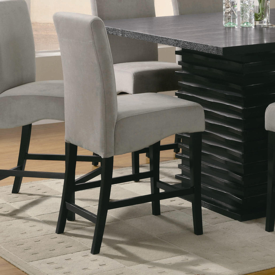  Coaster Furniture Stanton 102069GRY Velvet Upholstered Counter Chair - Grey (Set of 2) IMAGE 1