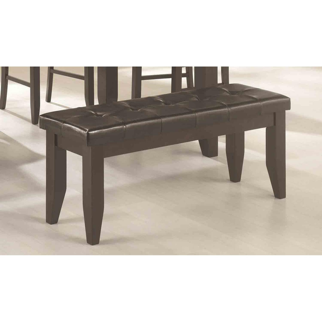  Coaster Furniture Dalila 102723 Leatherette Upholstered Wood Dining Bench - Cappuccino IMAGE 1