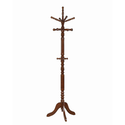  Coaster Furniture Achelle 900769 11 Hook Freestanding Coat Rack Hat Hanger - Tobacco IMAGE 1