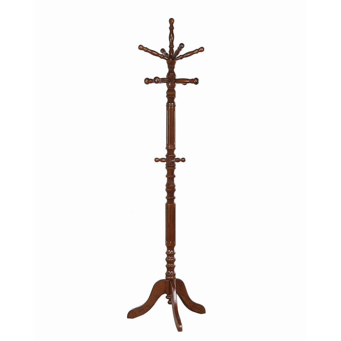  Coaster Furniture Achelle 900769 11 Hook Freestanding Coat Rack Hat Hanger - Tobacco IMAGE 1