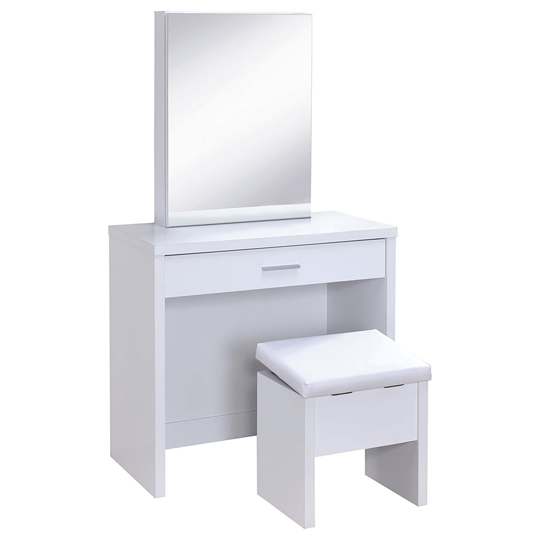  Coaster Furniture Harvey 300290 Vanity Set with Lift-Top Stool - White IMAGE 1