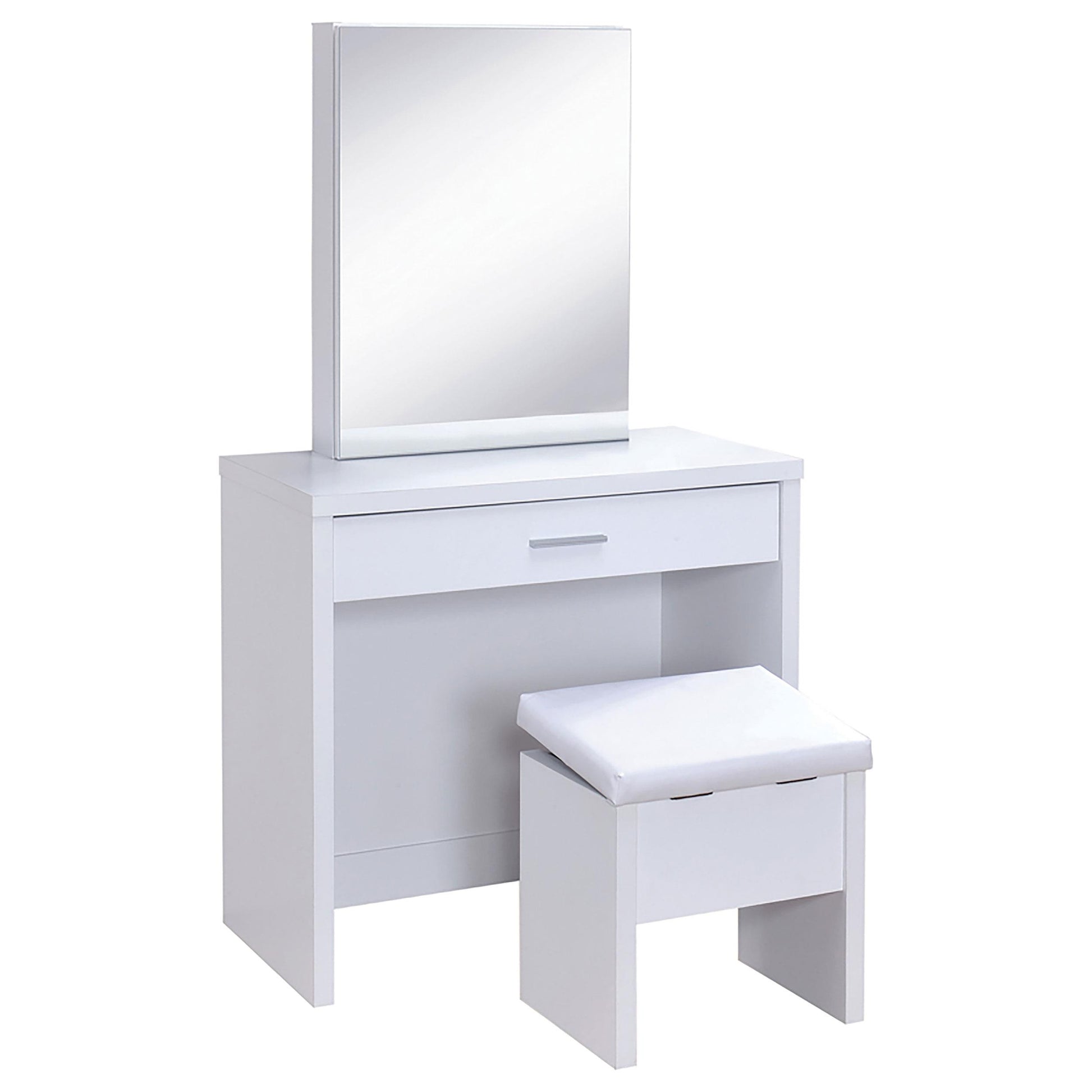  Coaster Furniture Harvey 300290 Vanity Set with Lift-Top Stool - White IMAGE 1