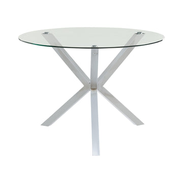  Coaster Furniture Vance 120760 Round 41-inch Glass Top Asterisk Dining Table - Chrome IMAGE 1