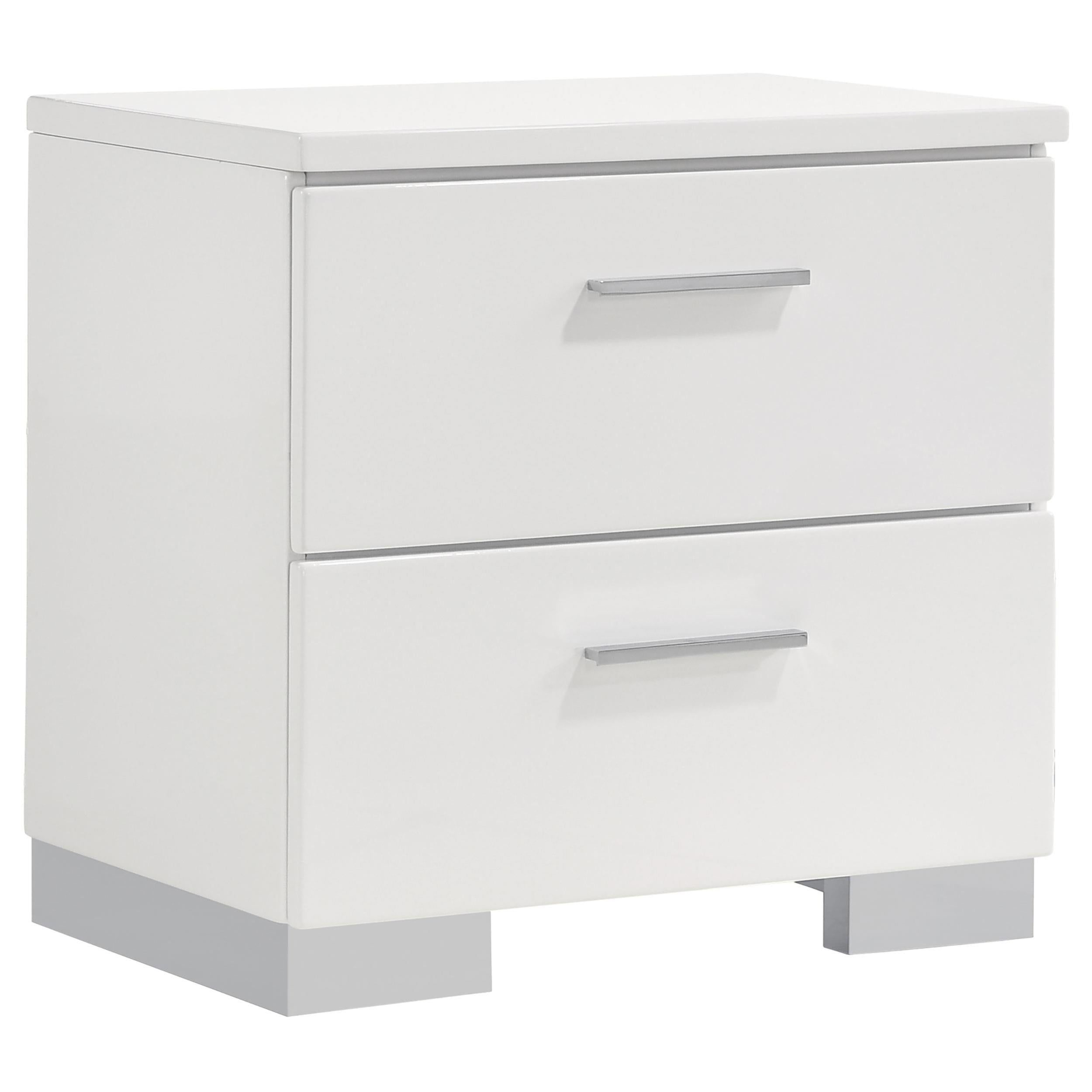  Coaster Furniture Felicity 203502 2-Drawer Nightstand - White High Gloss IMAGE 1