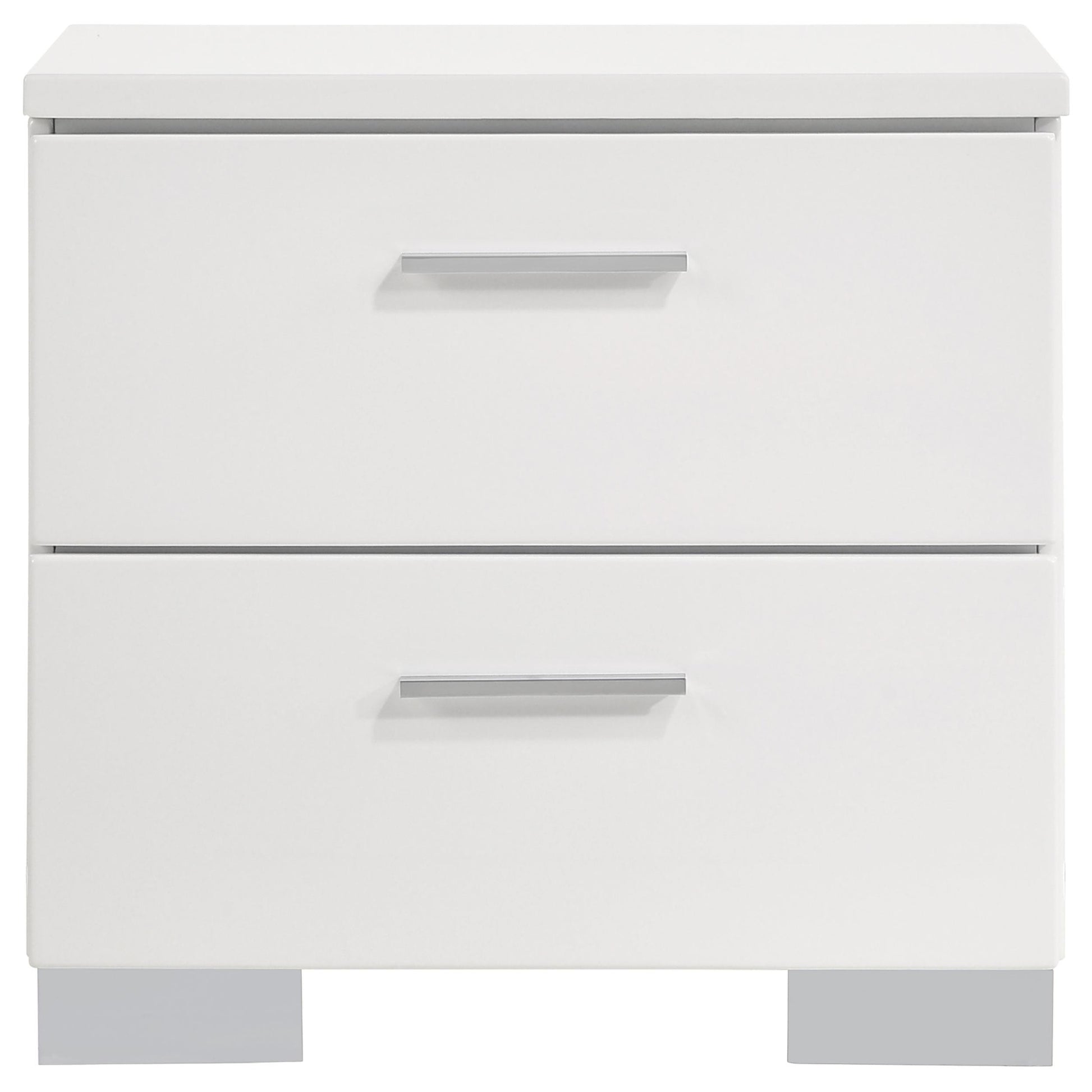  Coaster Furniture Felicity 203502 2-Drawer Nightstand - White High Gloss IMAGE 2